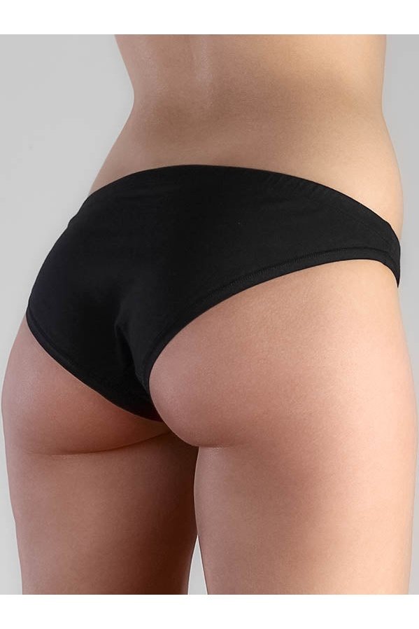 1112-01 | Damen Slip ohne Spitze - Schwarz