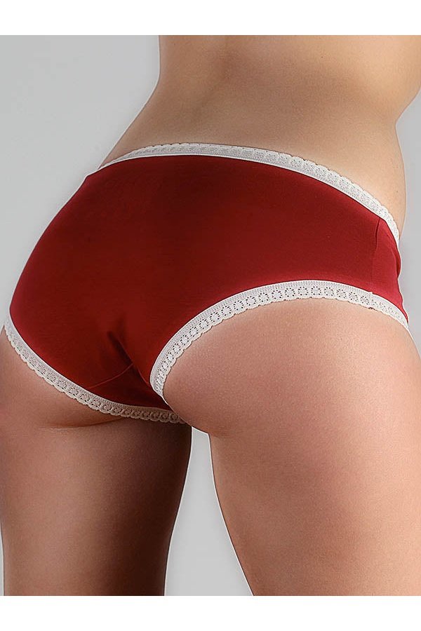 1131-01 | Damen Hipster mit Spitze - Rot