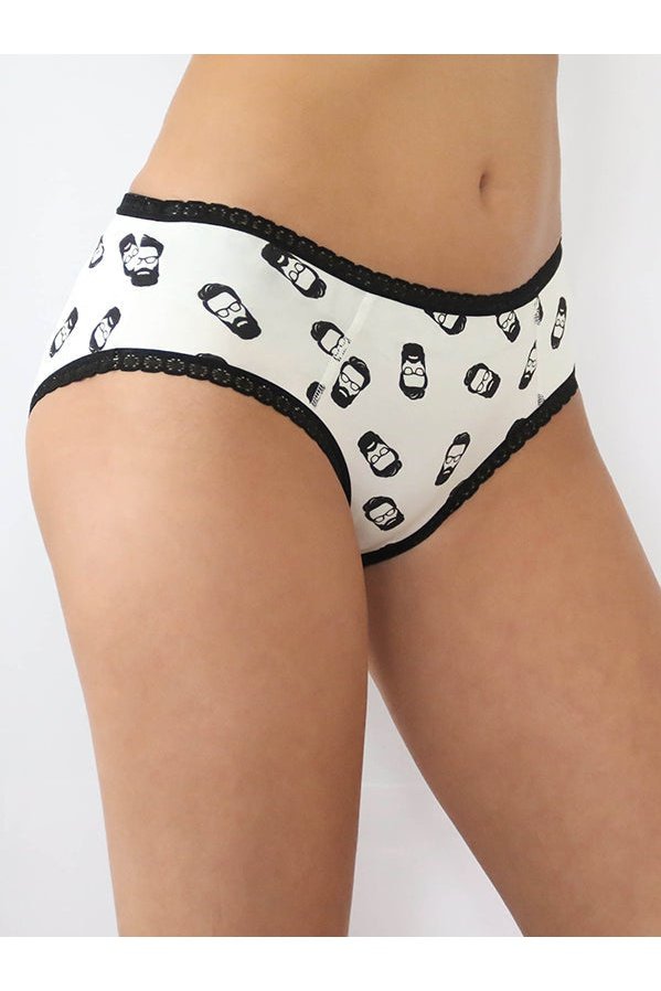 1131-06 | Damen Hipster mit Spitze - Naturweiss