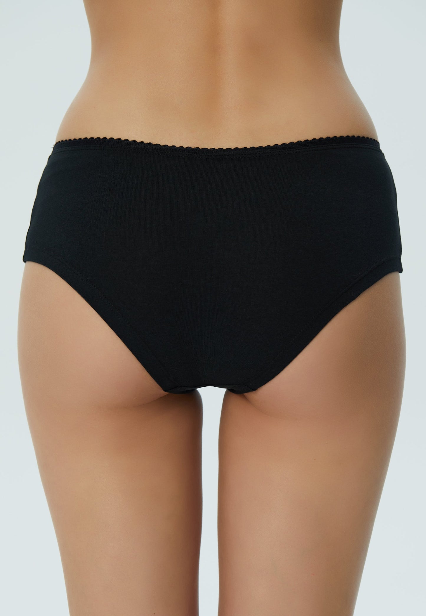 1155-01 | Damen Pants mit feiner Spitze - Schwarz