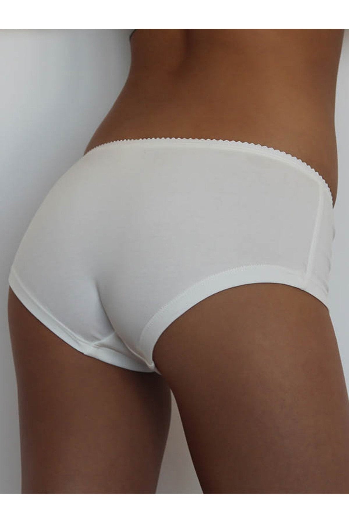 1155-02 | Damen Pants mit feiner Spitze - Naturweiss
