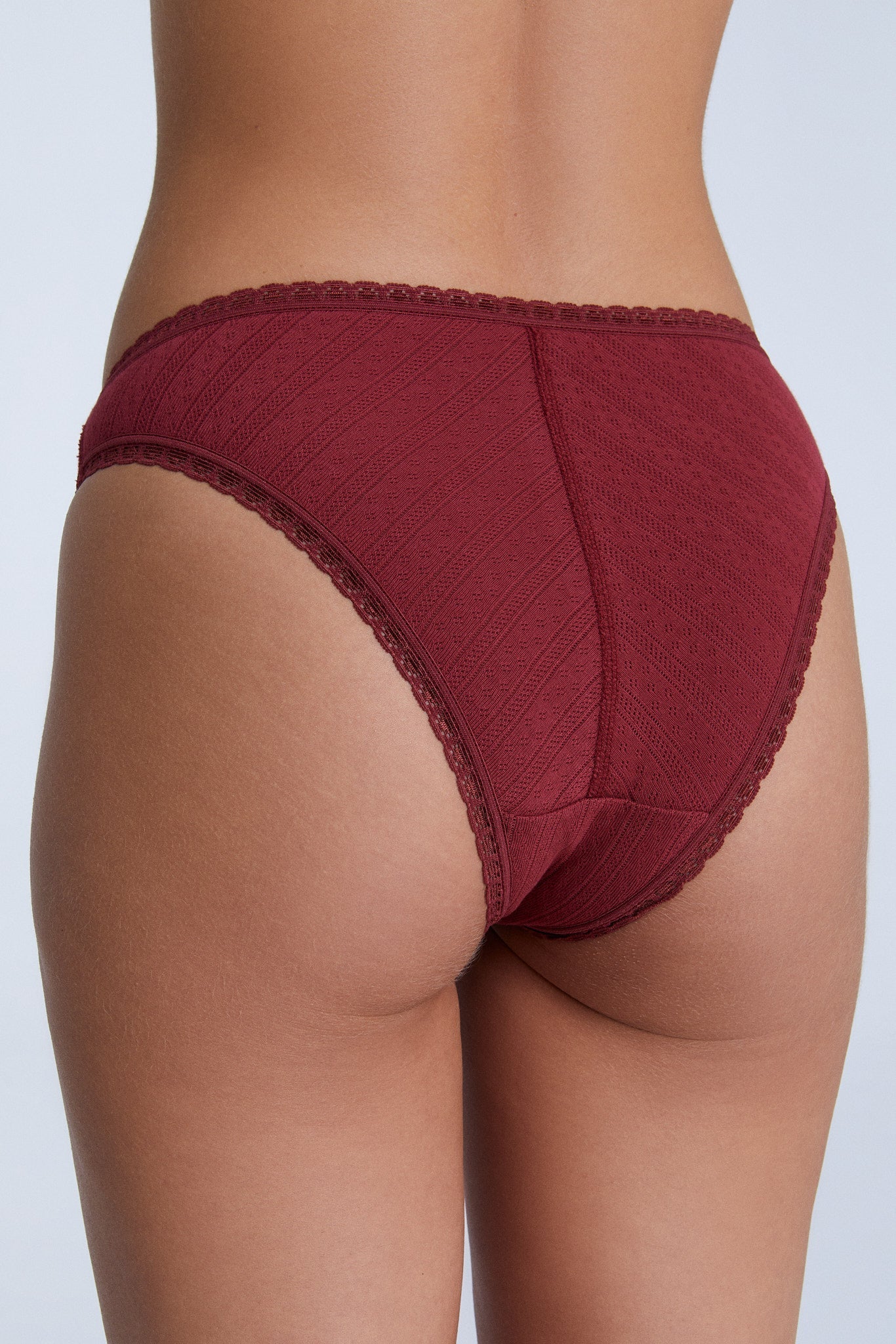 1163-079 | Jacquard Slip mit Spitze - Tibetrot