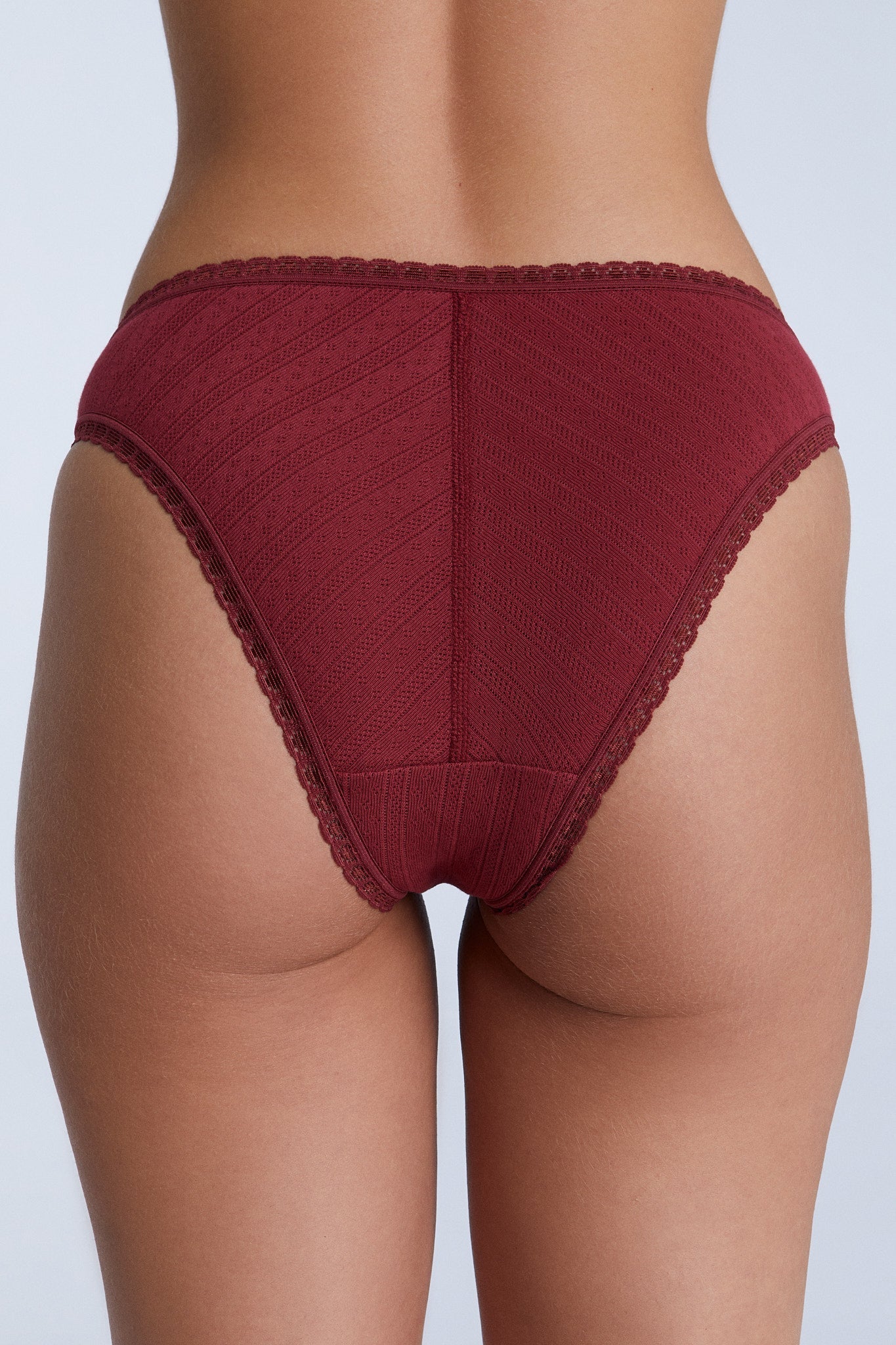 1163-079 | Jacquard Slip mit Spitze - Tibetrot