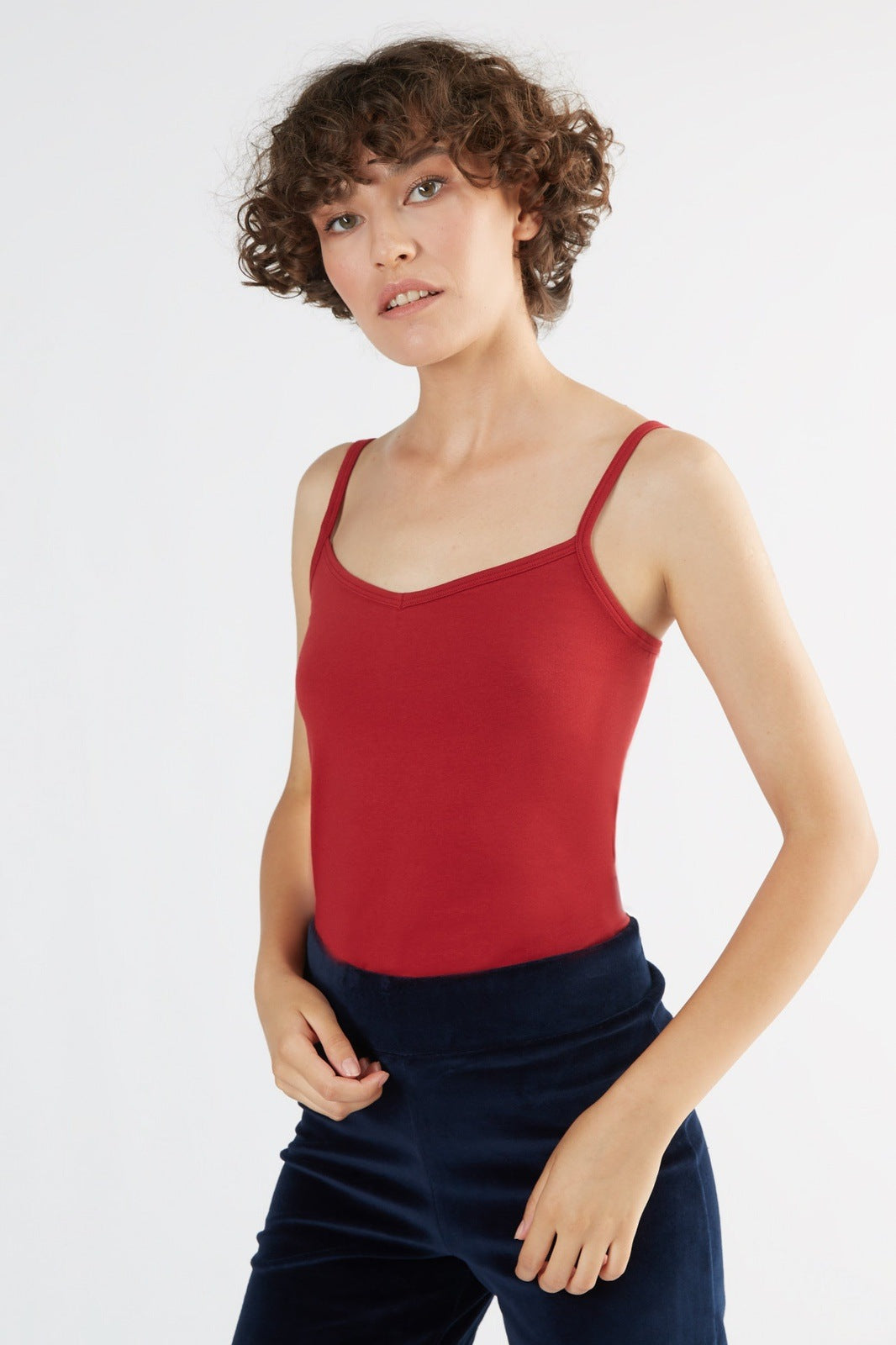 1216-024 | Damen Spaghettiträger-Top stretch - Rot