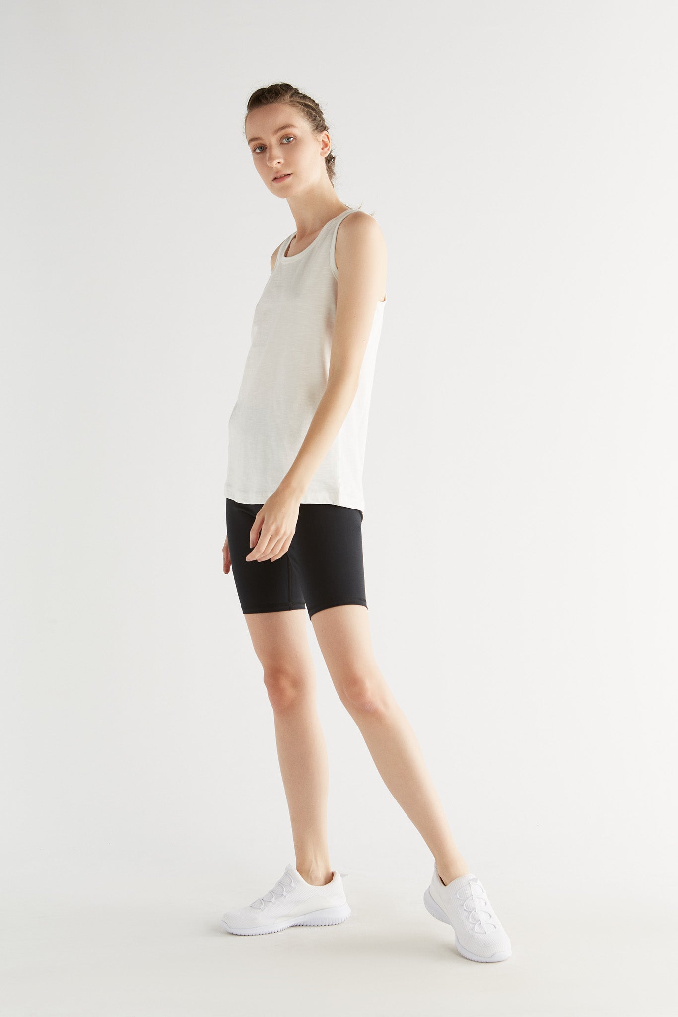 1225-022 | Damen Flamméjersey-Top - Naturweiss
