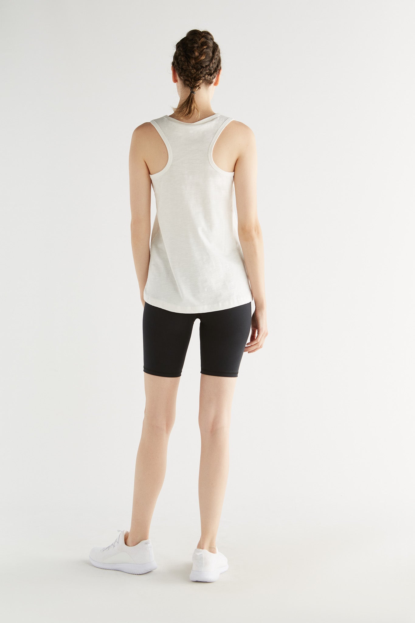 1225-022 | Damen Flamméjersey-Top - Naturweiss