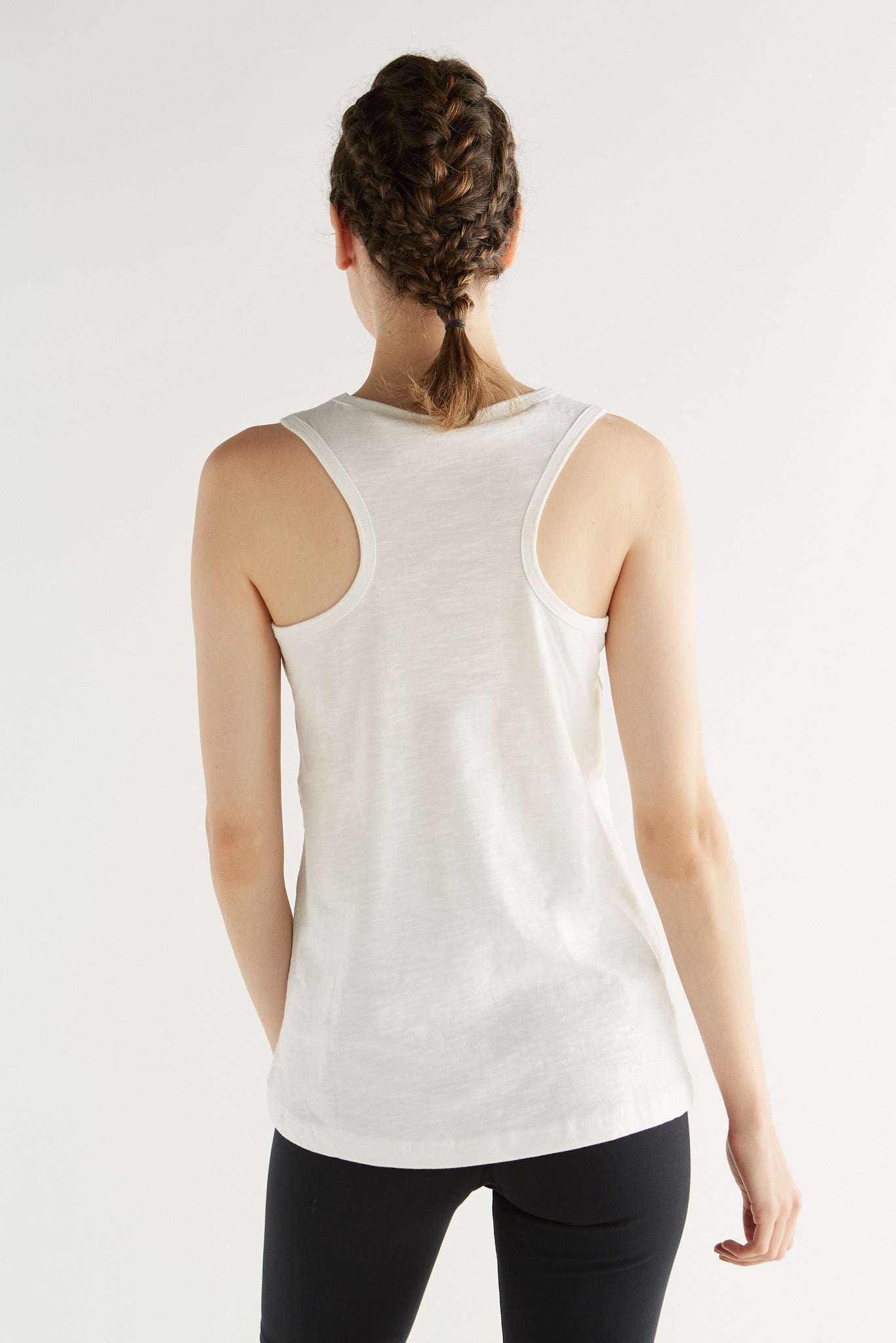 1225-022 | Damen Flamméjersey-Top - Naturweiss
