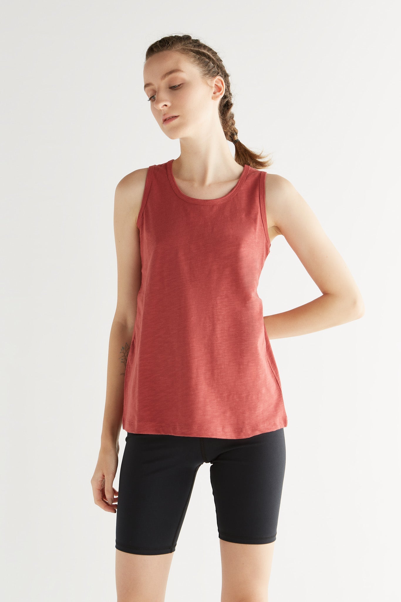 1225-052 | Damen Flamméjersey-Top - Terracotta