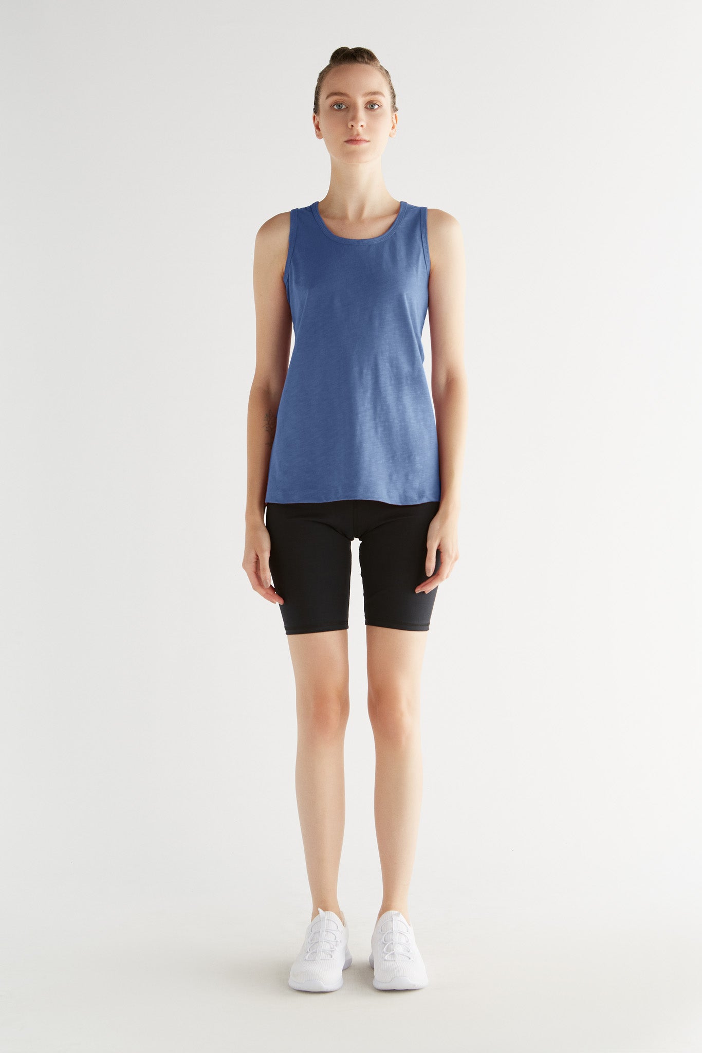 1225-054 | Damen Flamméjersey-Top - Enzianblau