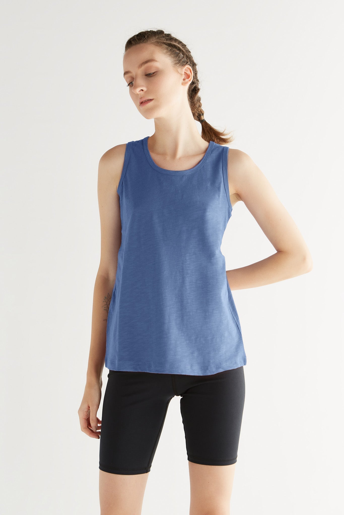 1225-054 | Damen Flamméjersey-Top - Enzianblau