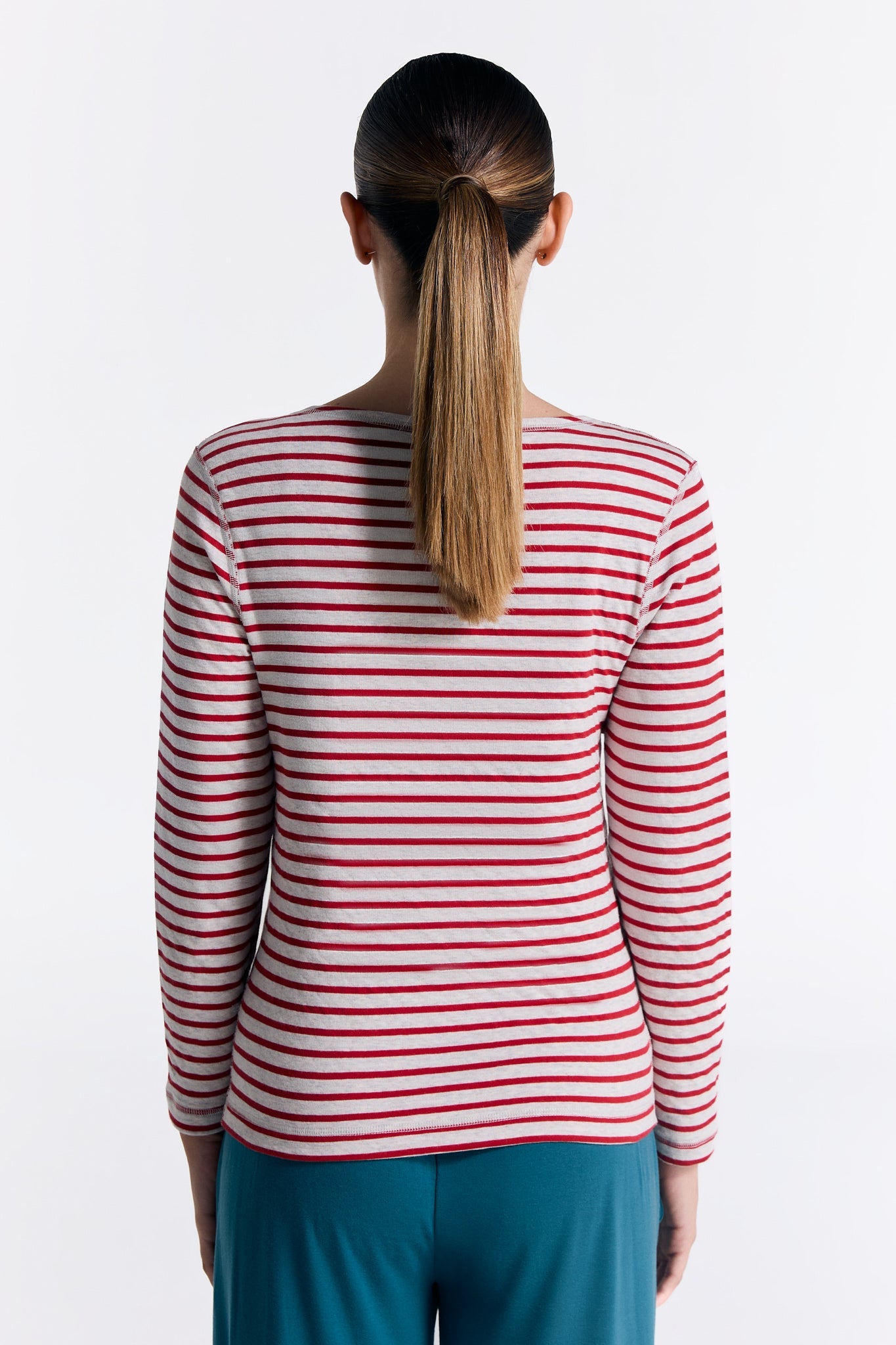 1228-108 | Damen Wendelangarmshirt - Ziegelrot/Beige