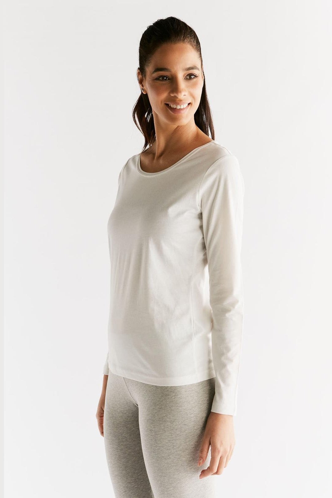 1251-01 | Damen Langarmshirt - Naturweiss