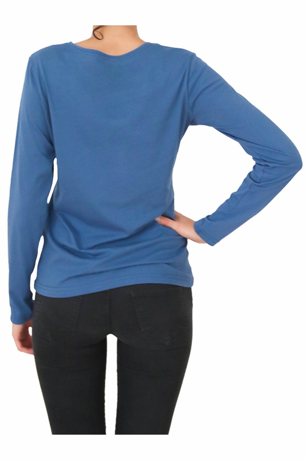 1251-05 | Damen Langarmshirt - Denimblau