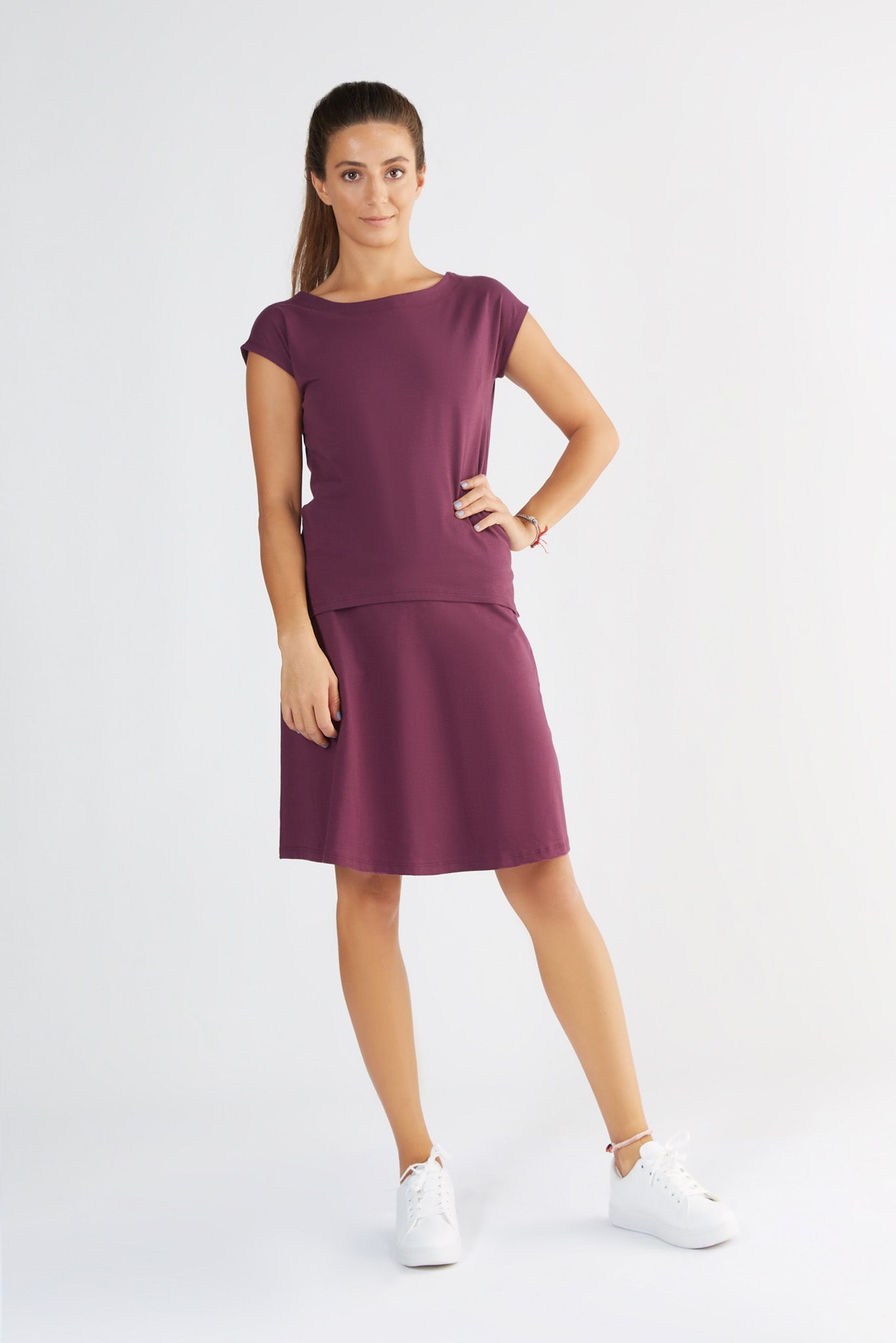 1261-028 | Damen Blusen-Shirt - Aubergine