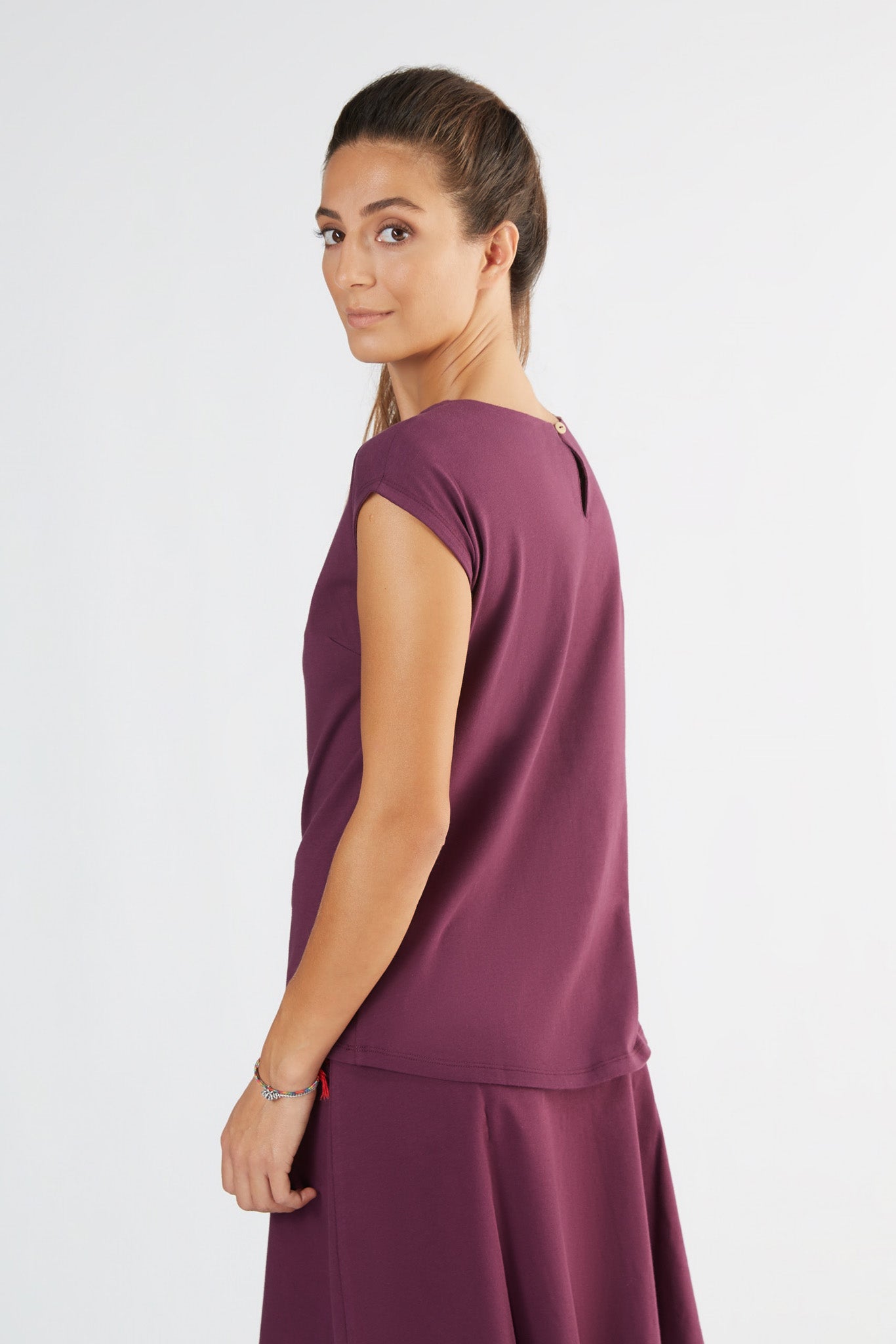 1261-028 | Damen Blusen-Shirt - Aubergine