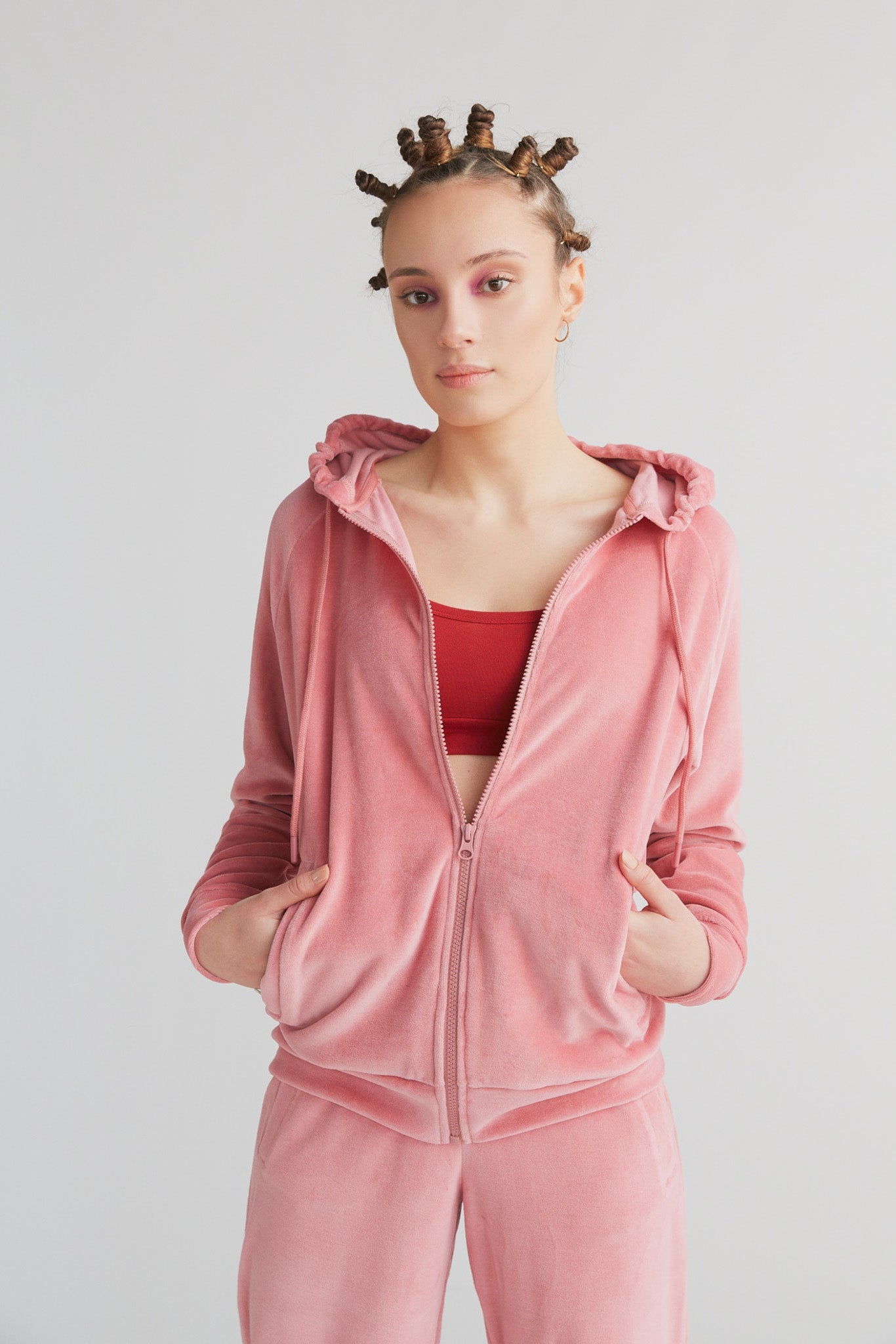 1271-042 | Damen Nickykapuzenjacke - Altrosa