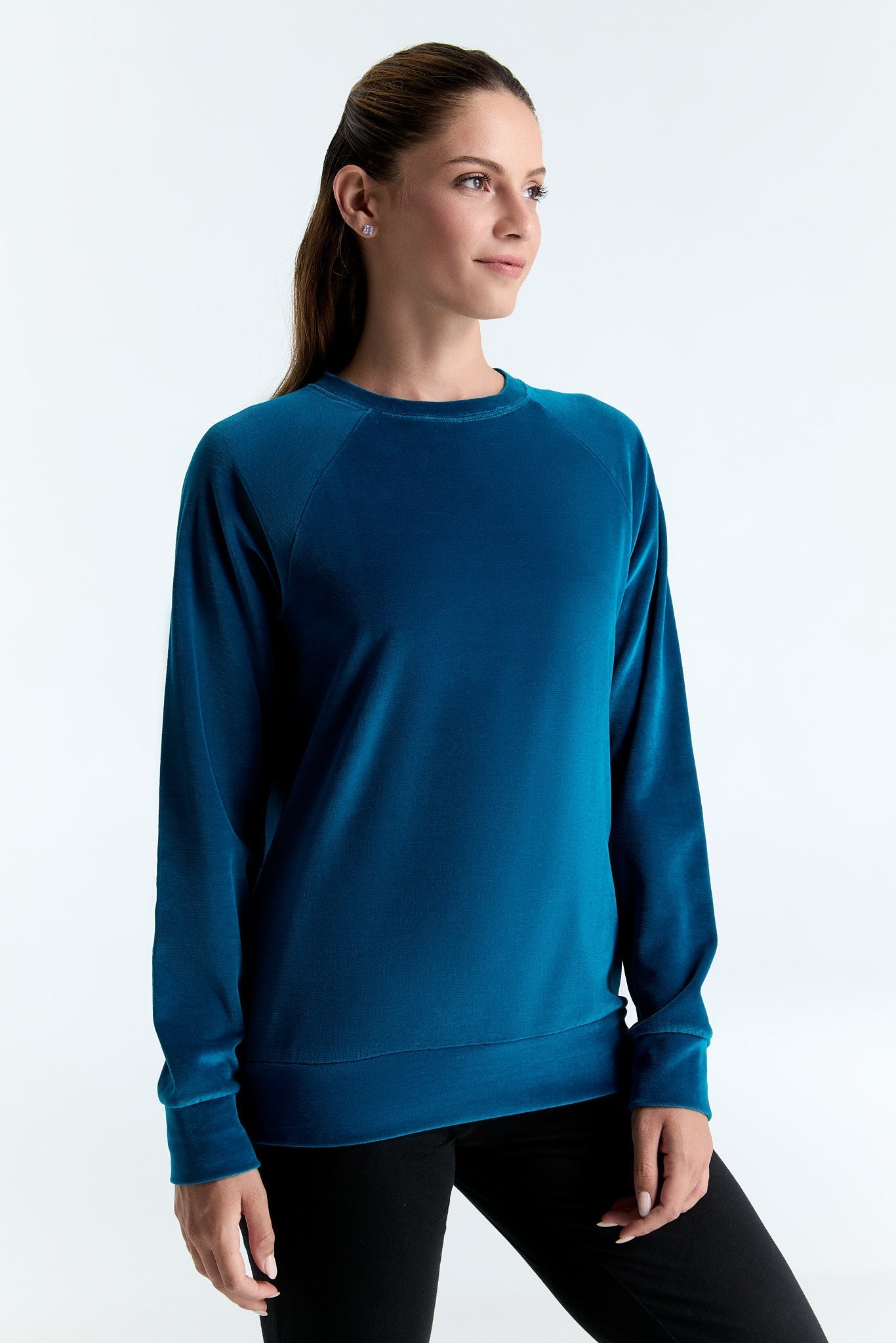 1277-126| Damen Nickysweatshirt - Ozeanblau