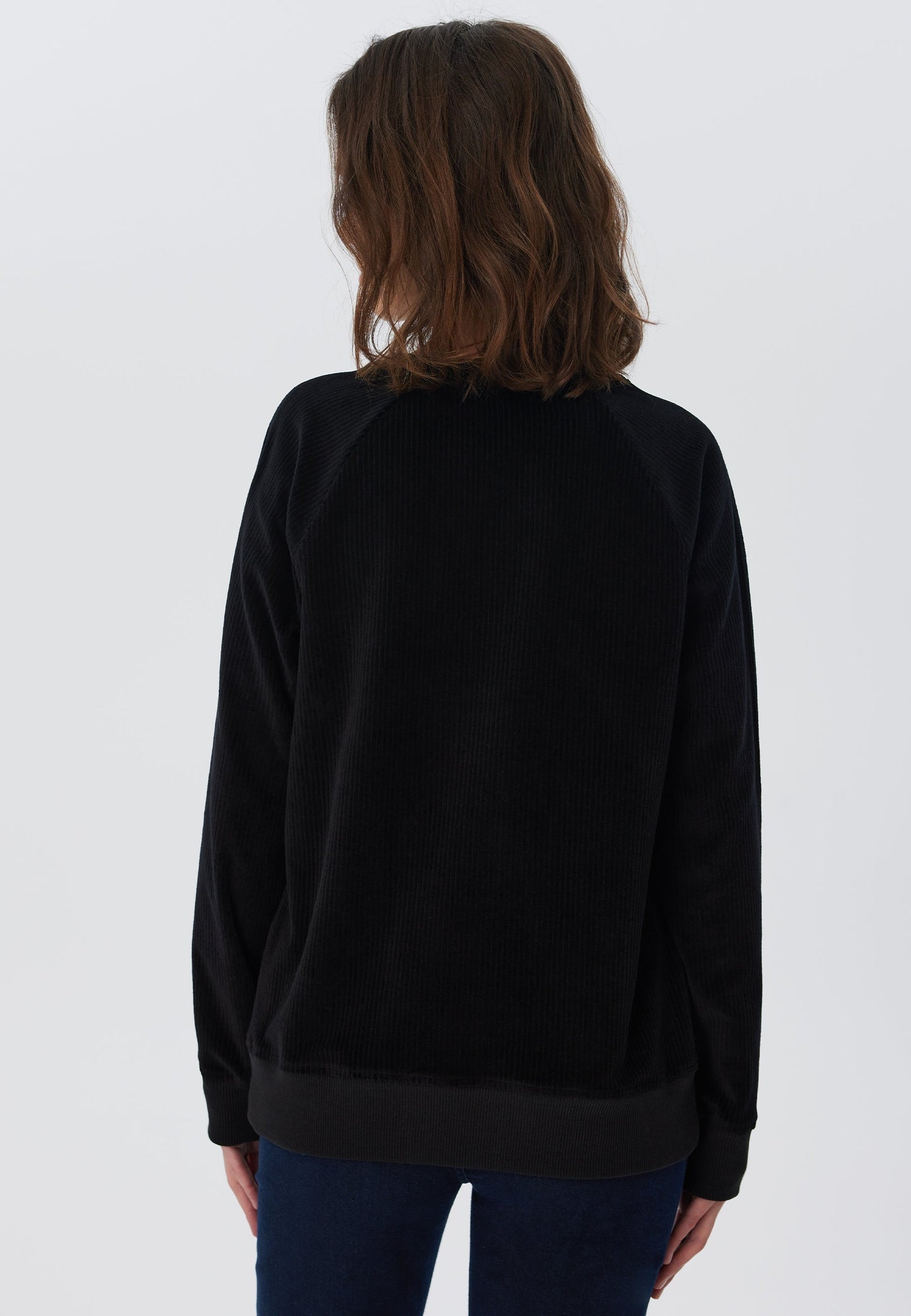 1278-021 | Damen Cord Sweatshirt - Schwarz