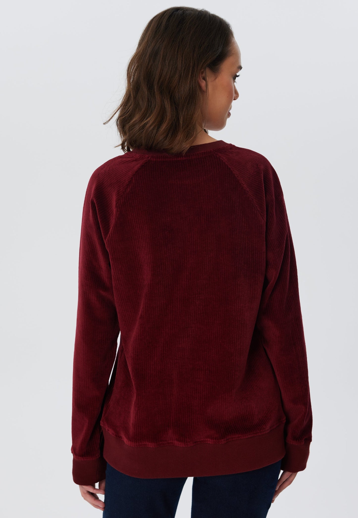 1278-030 | Damen Cord Sweatshirt - Bordeaux