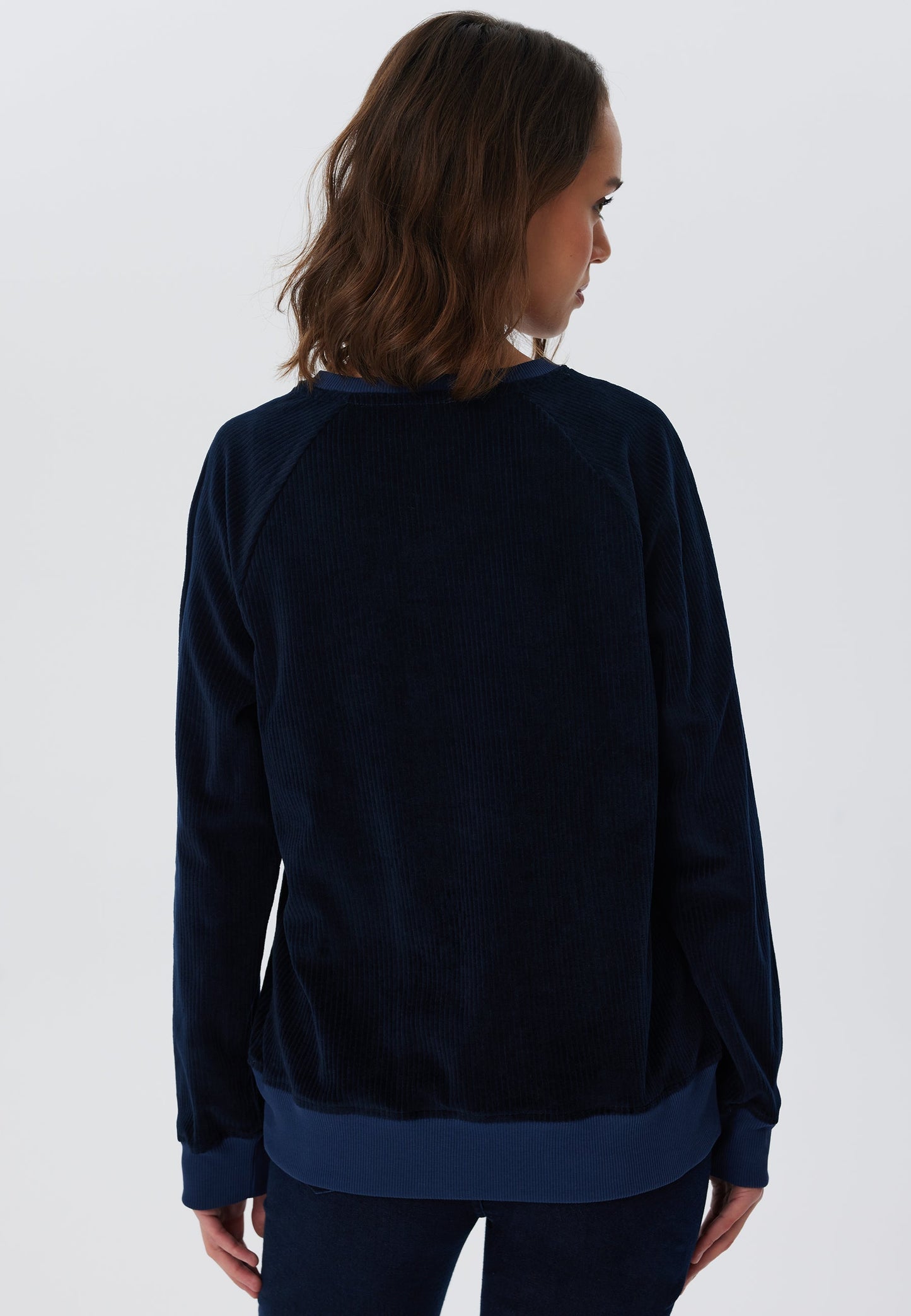 1278-045 | Damen Cord Sweatshirt - Nachtblau