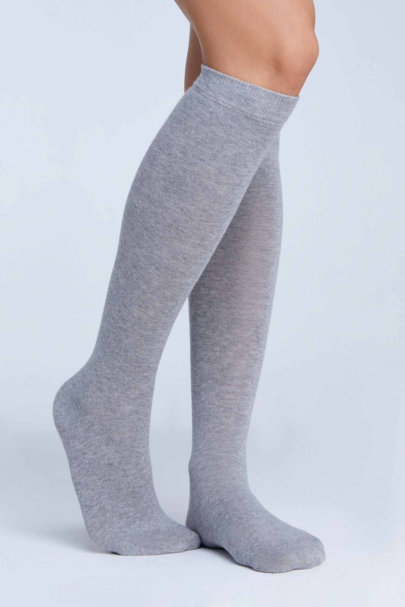 1362 | Unisex Kniestrümpfe - Grau-Melange