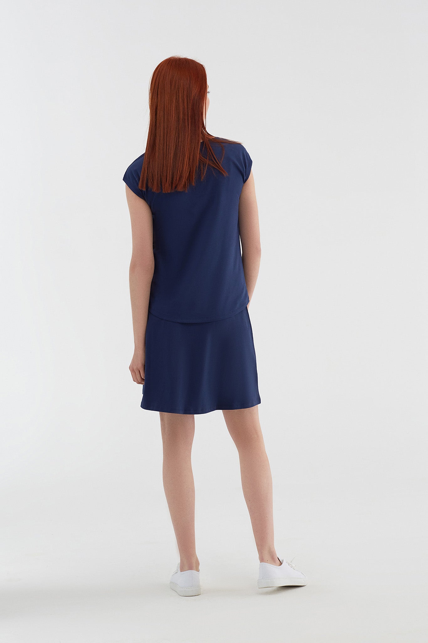 1418-02 | Rock A-Linie mit Komfortbund - Admiralblau