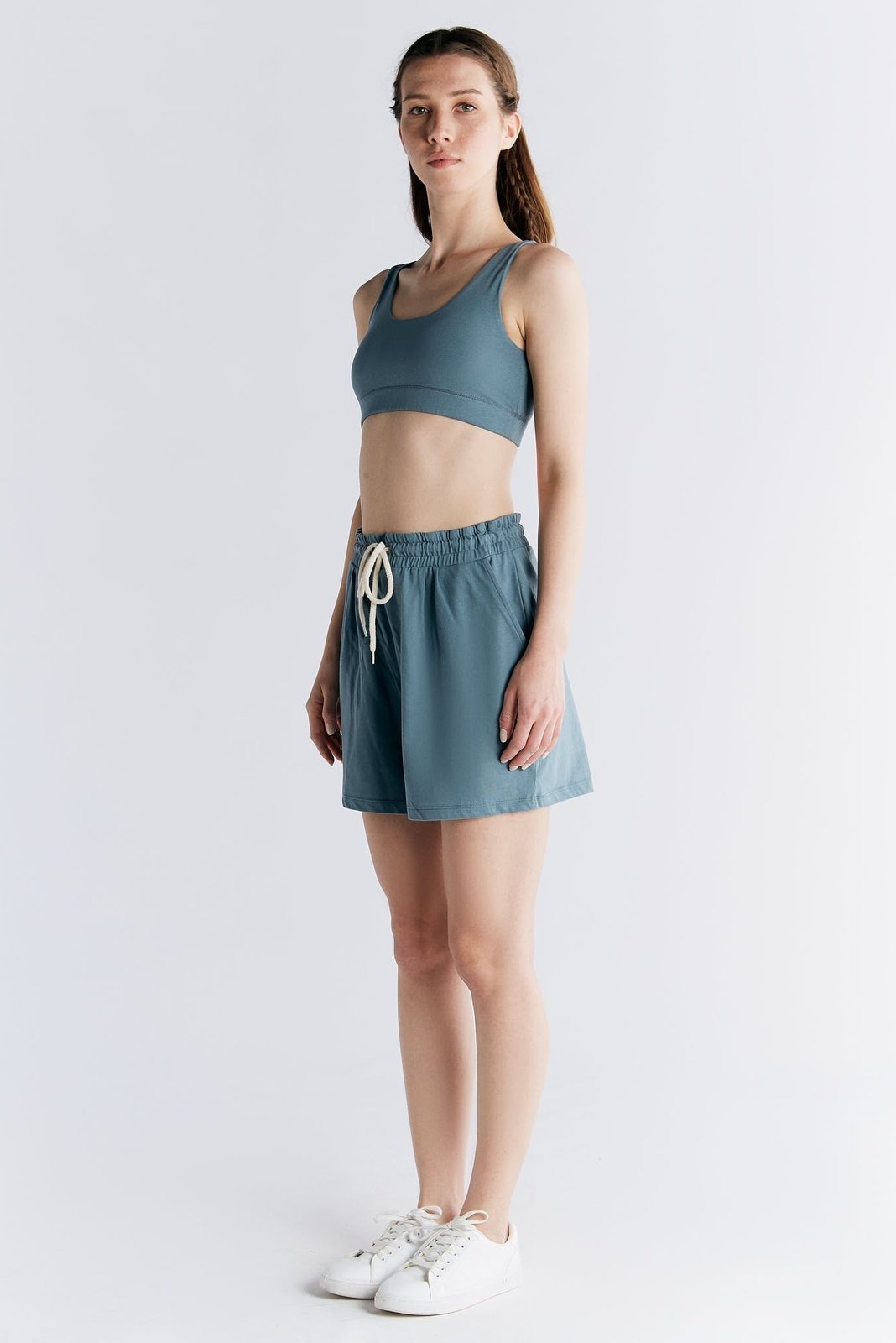 1514-066 | Damen Gepolstertes Bustier - Gobelin Blau