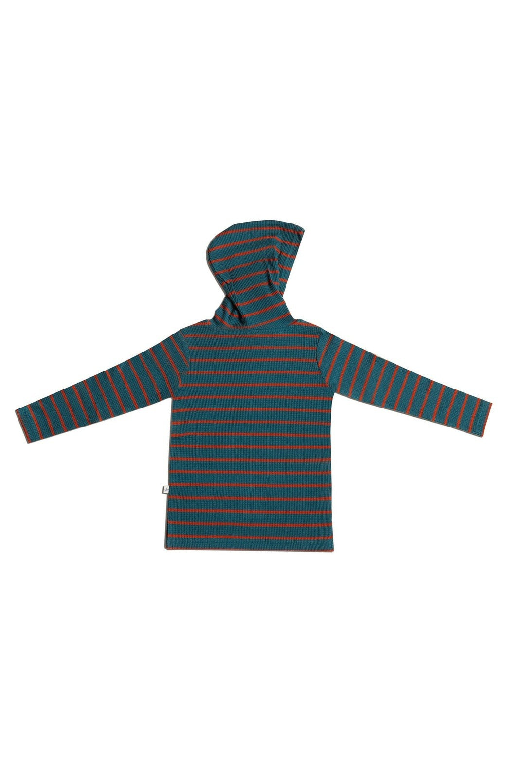 2058 WS | Kinder Waffel Kapuzenshirt - Tanne/Tabasco