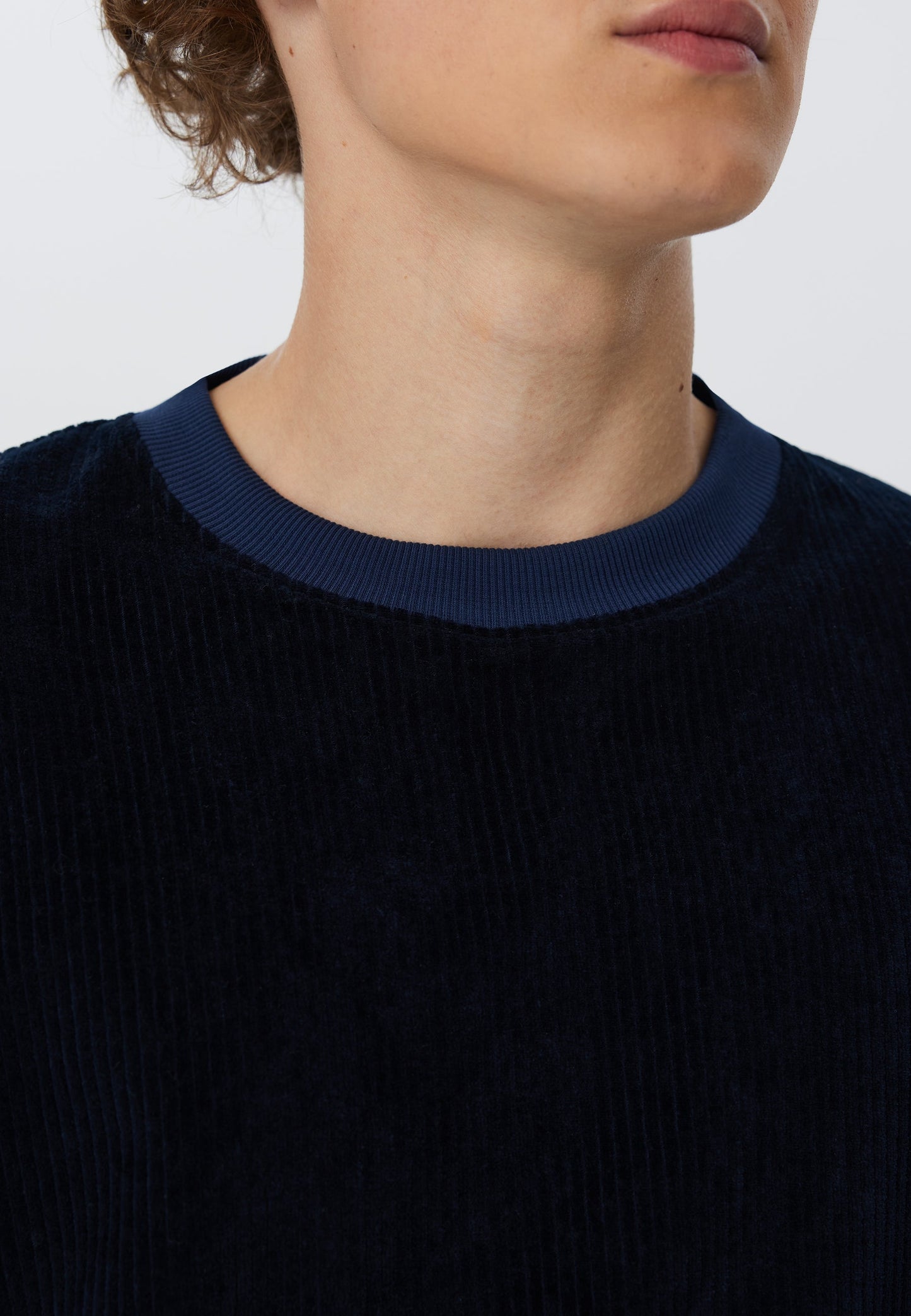 2232-045 | Herren Cord Sweatshirt - Nachtblau