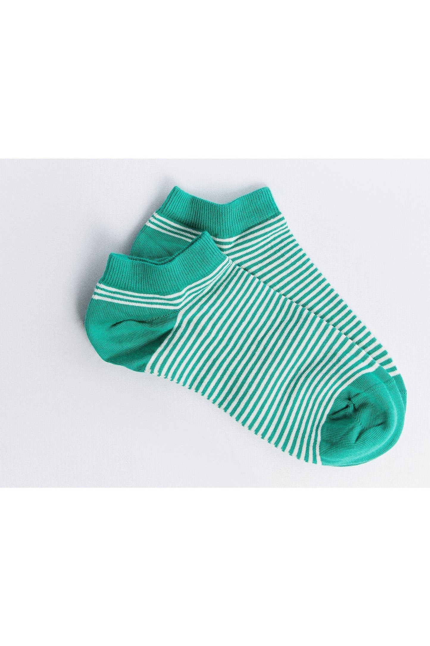 9320 | Unisex Sneakersocken - Grün/Natur Gestreift (6er Pack)