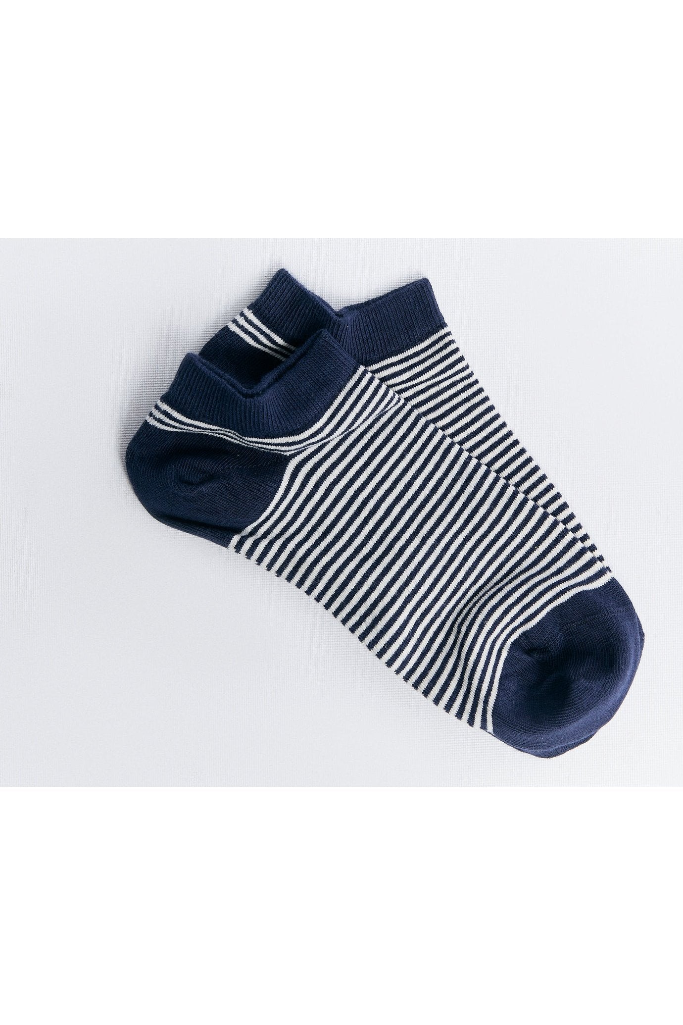 9321 | Unisex Sneakersocken - Indigo/Natur Gestreift