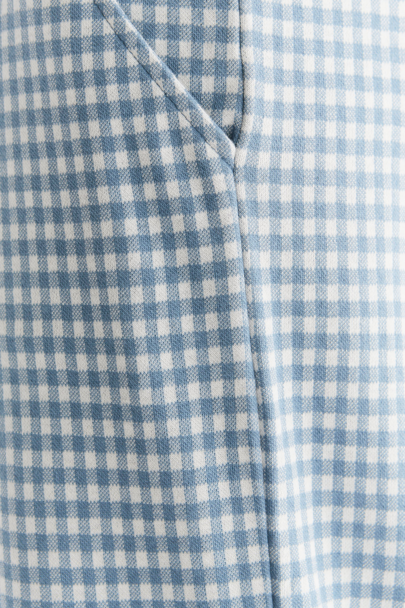 2455-02 | Herren Homewear Hose kariert - Denimblau-Natur