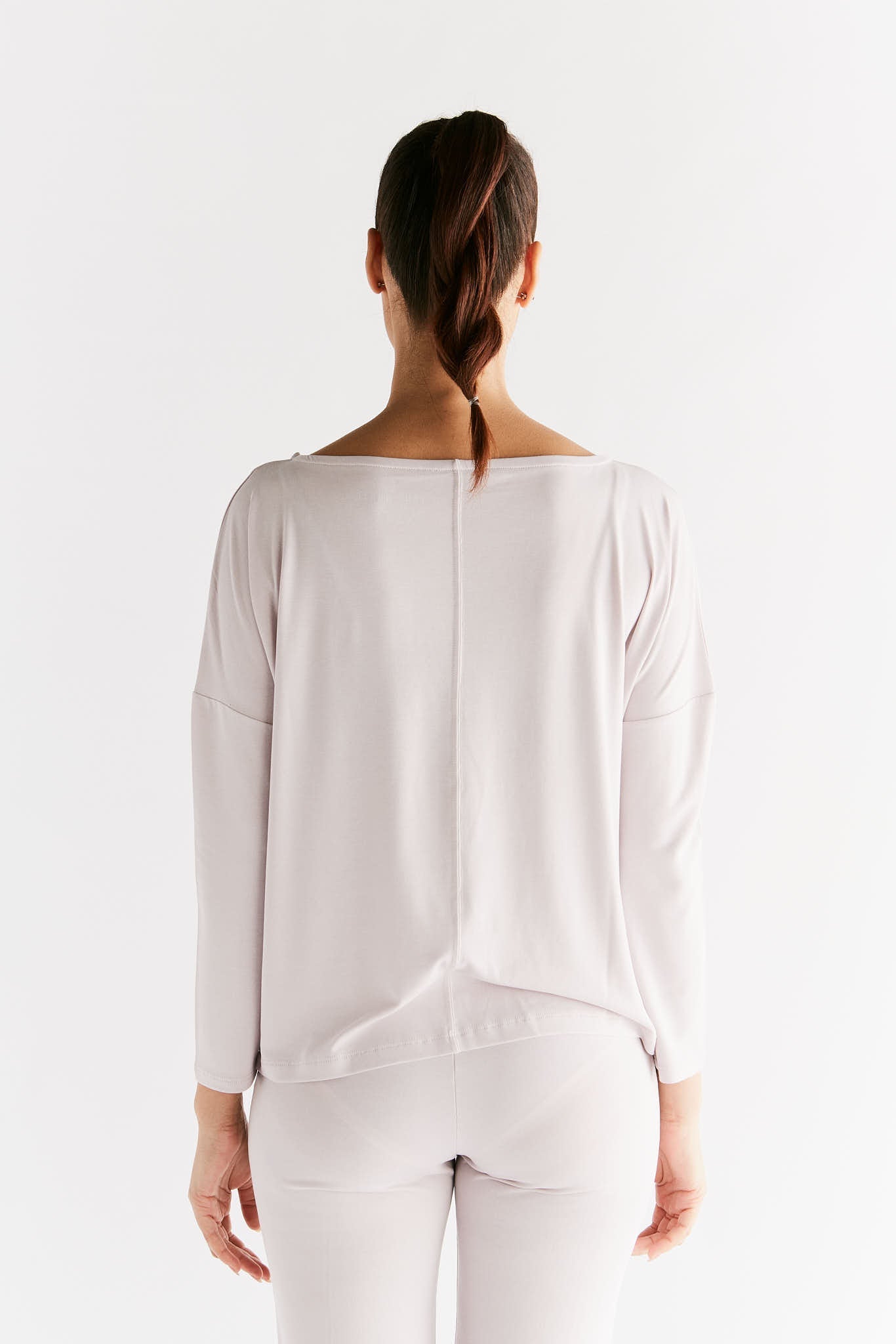 T1111-25 | TENCEL™ Active Damen Yoga Langarmshirt - Lilac Marble