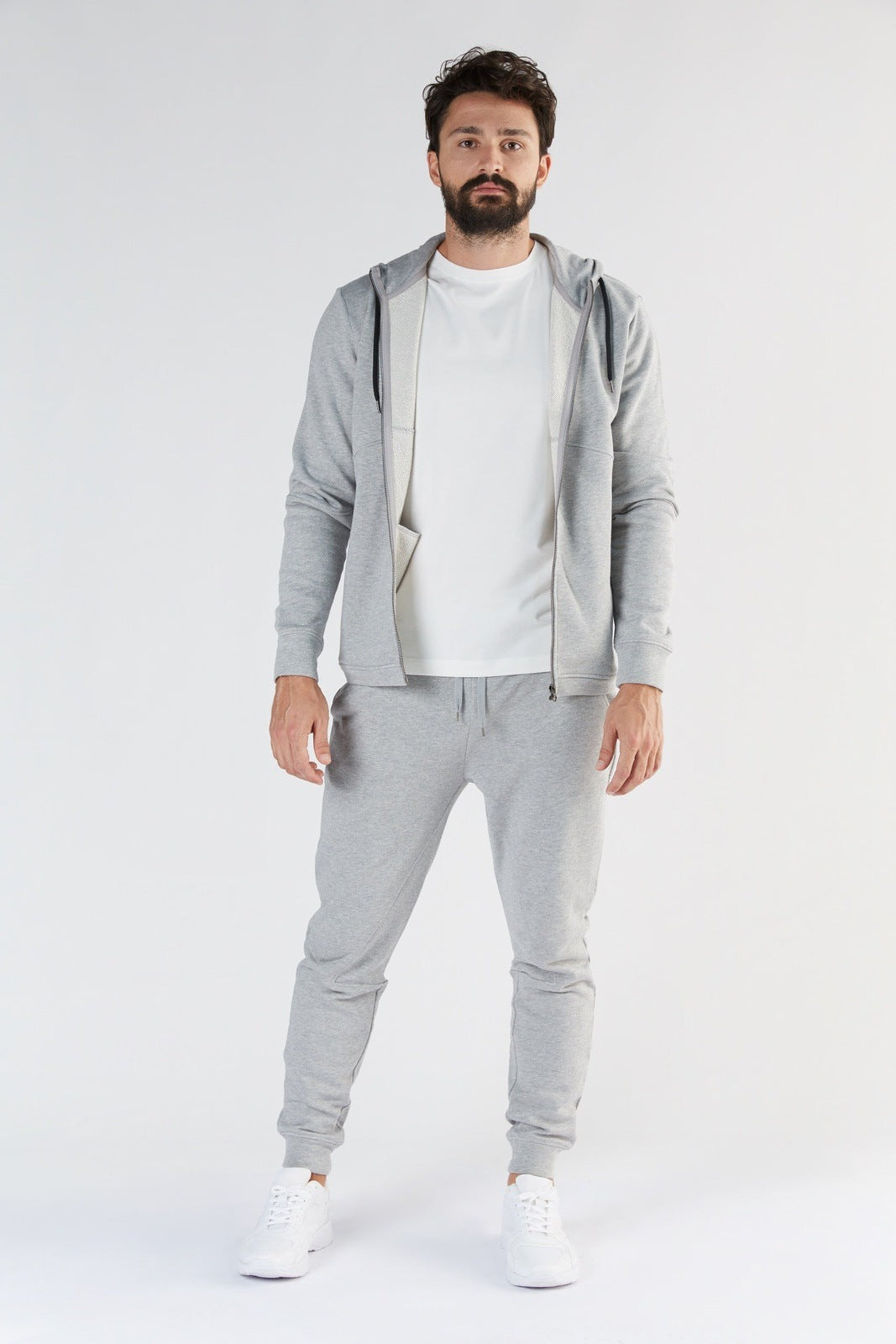 T2900-00 | TENCEL™ Active Herren Hoodie Jacke - Light Grey-Melange