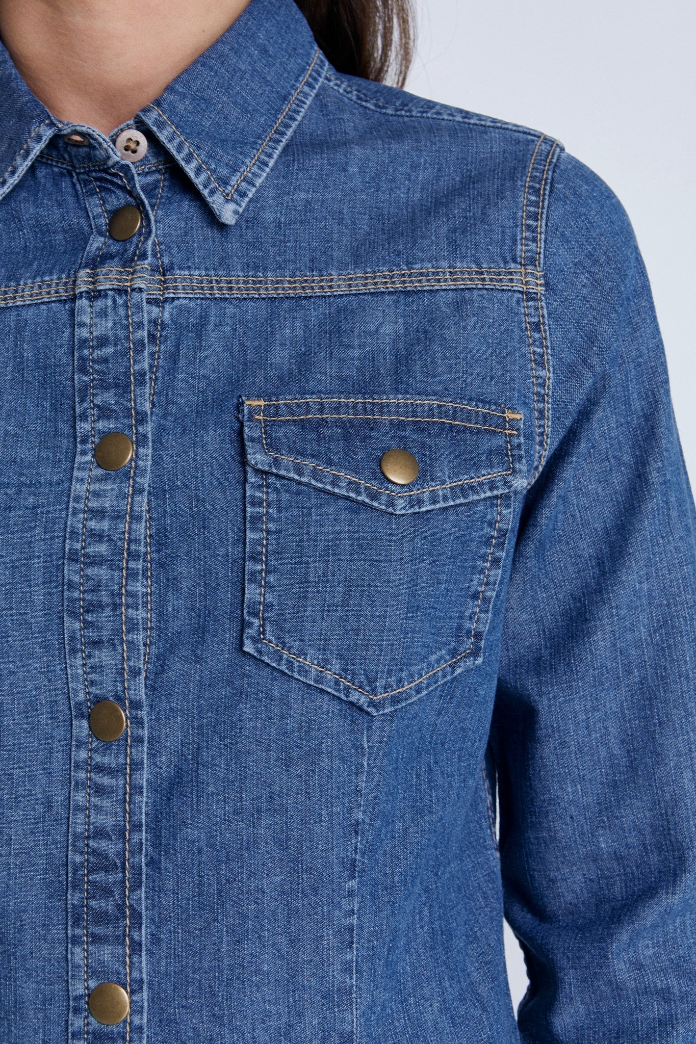 WA5022-311 | Damen Jeanshemd - Crystal Blue