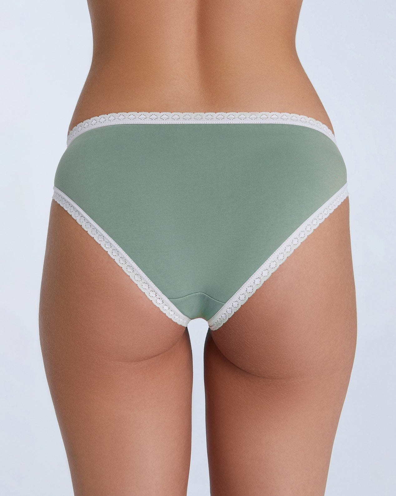 1111-109 | Damenslip mit Spitze - Eisberggrün