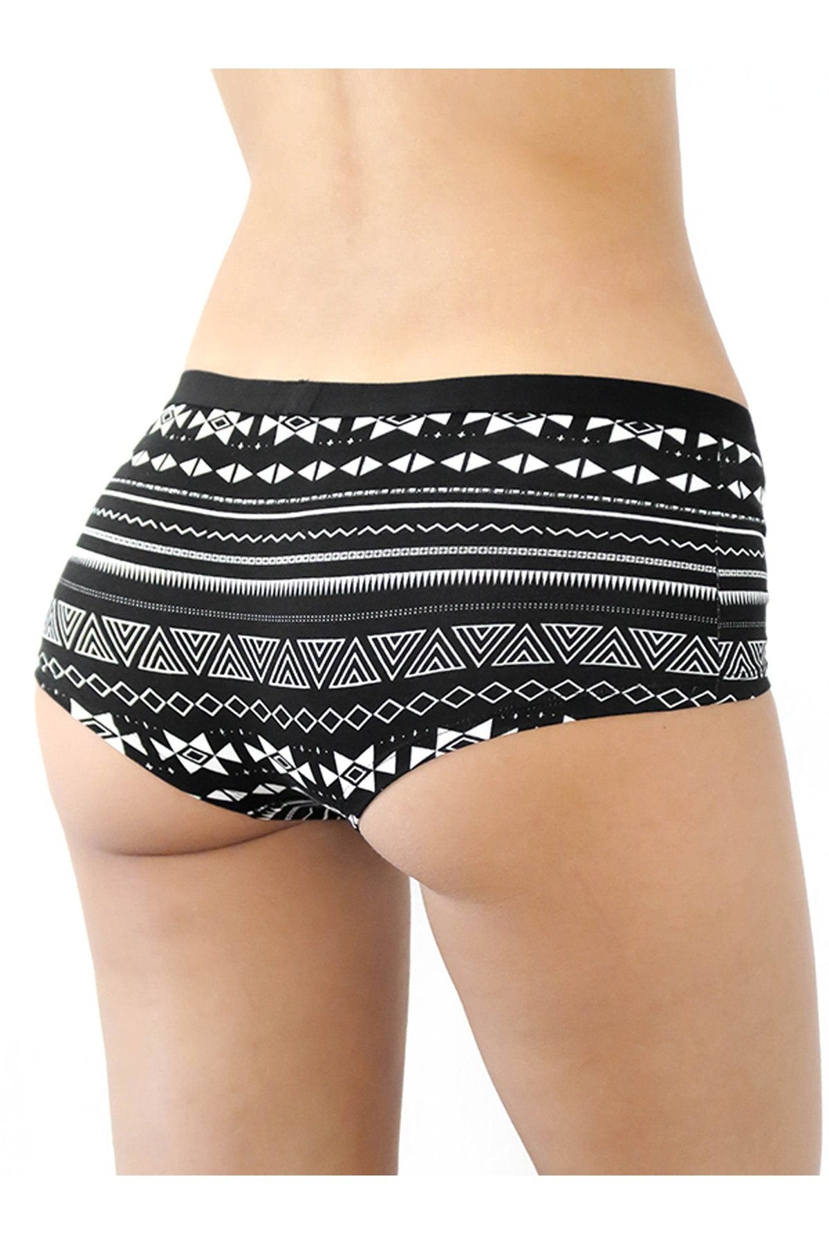 1142-07 | Damen Boyshorts - Schwarz-Weiss