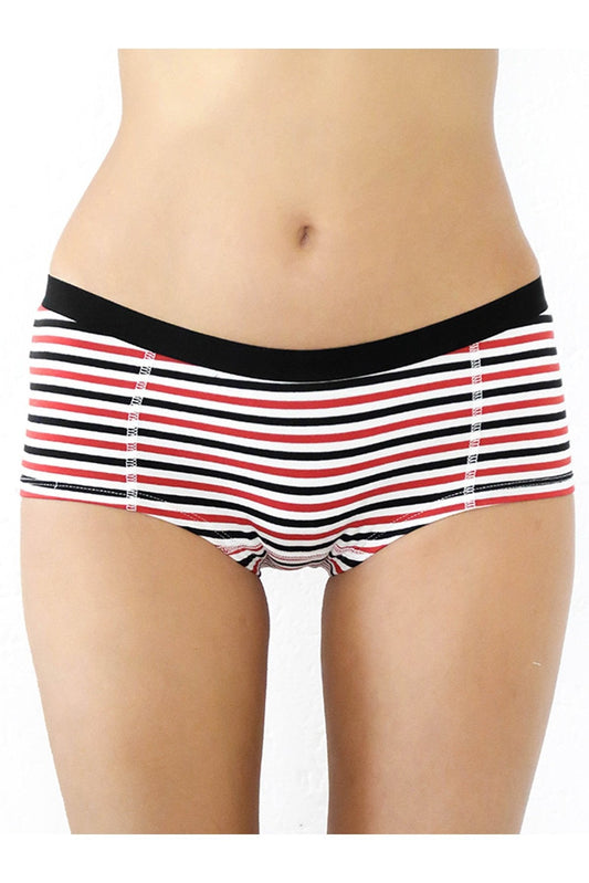 1142-09 | Damen Boyshorts - Naturweiss-Rot-Schwarz