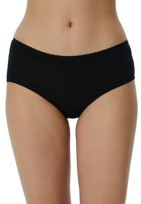 1155-01 | Damen Pants  mit feiner Spitze - Schwarz