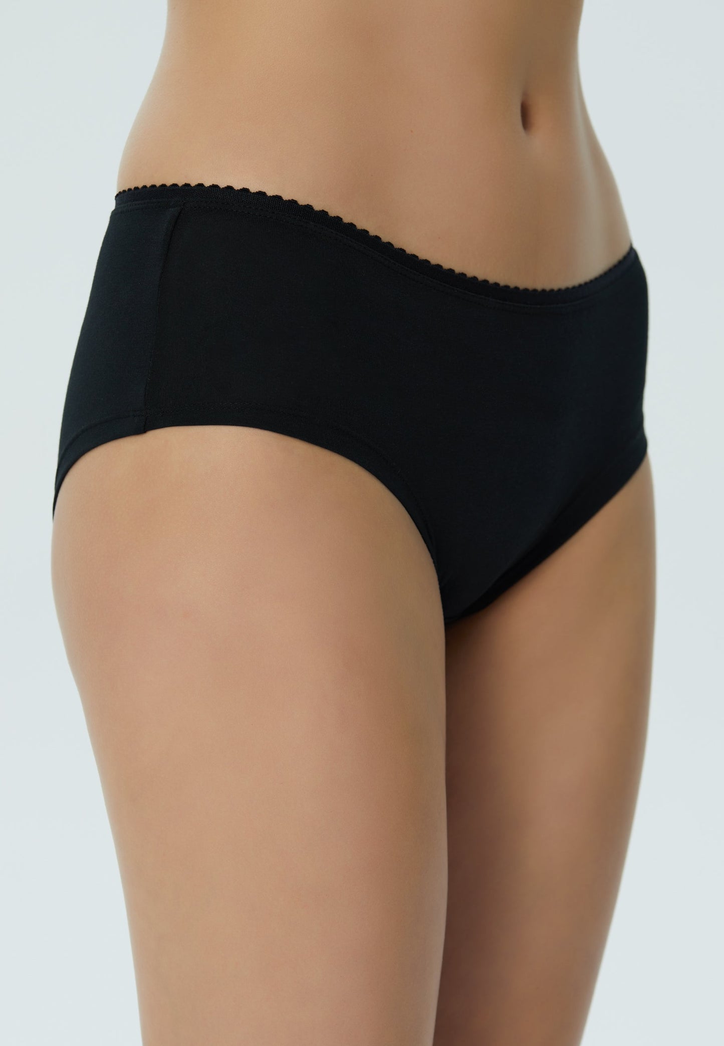 1155-01 | Damen Pants  mit feiner Spitze - Schwarz