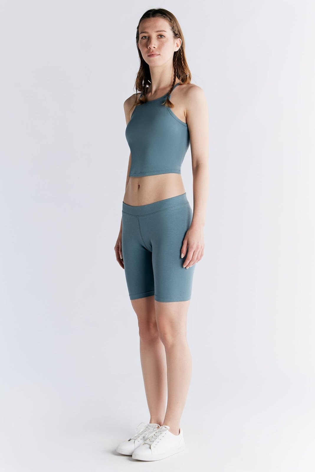 1217-066 | Crop-Top - Gobelin Blau