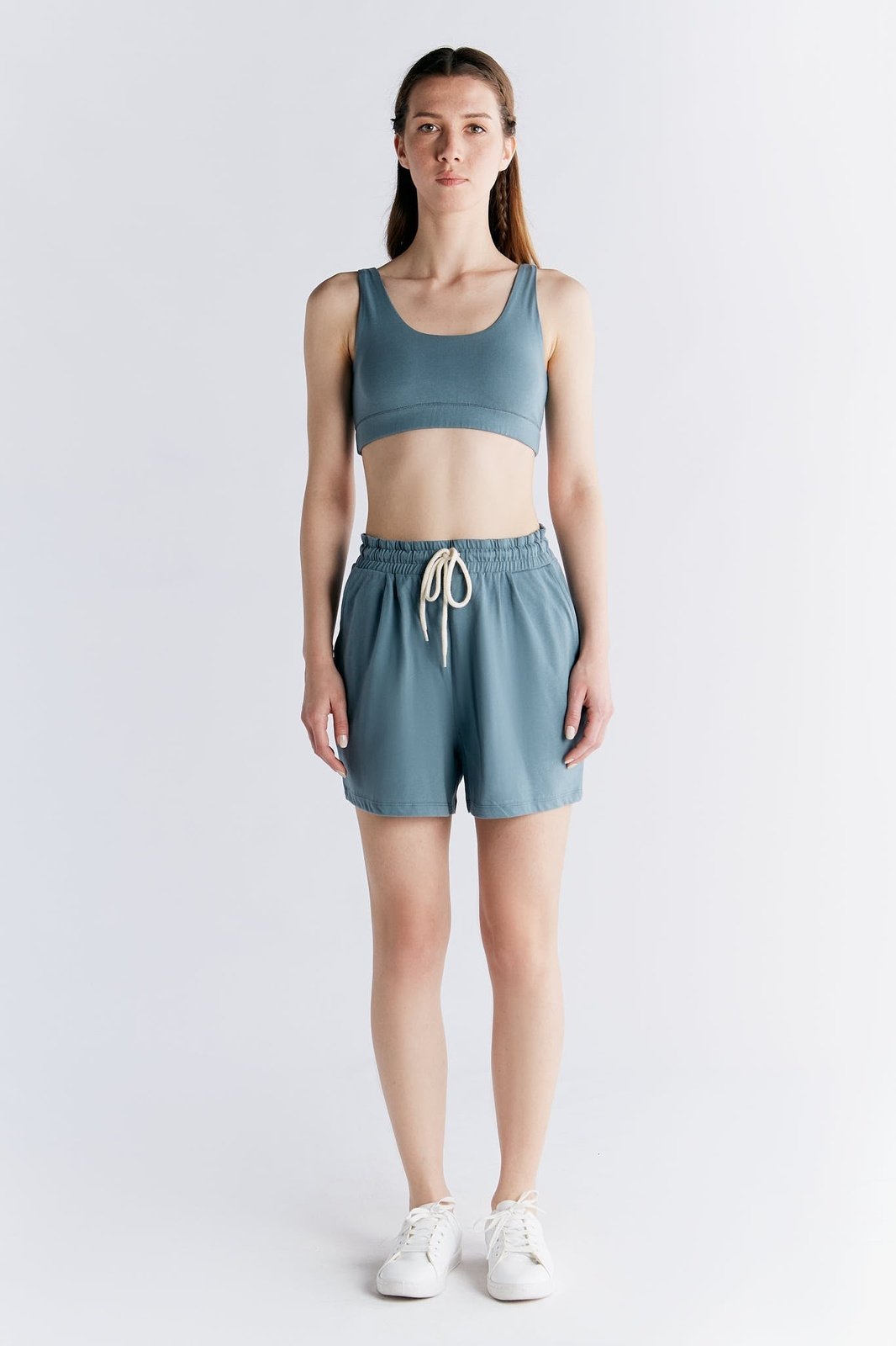 1514-066 | Damen Gepolstertes Bustier - Gobelin Blau