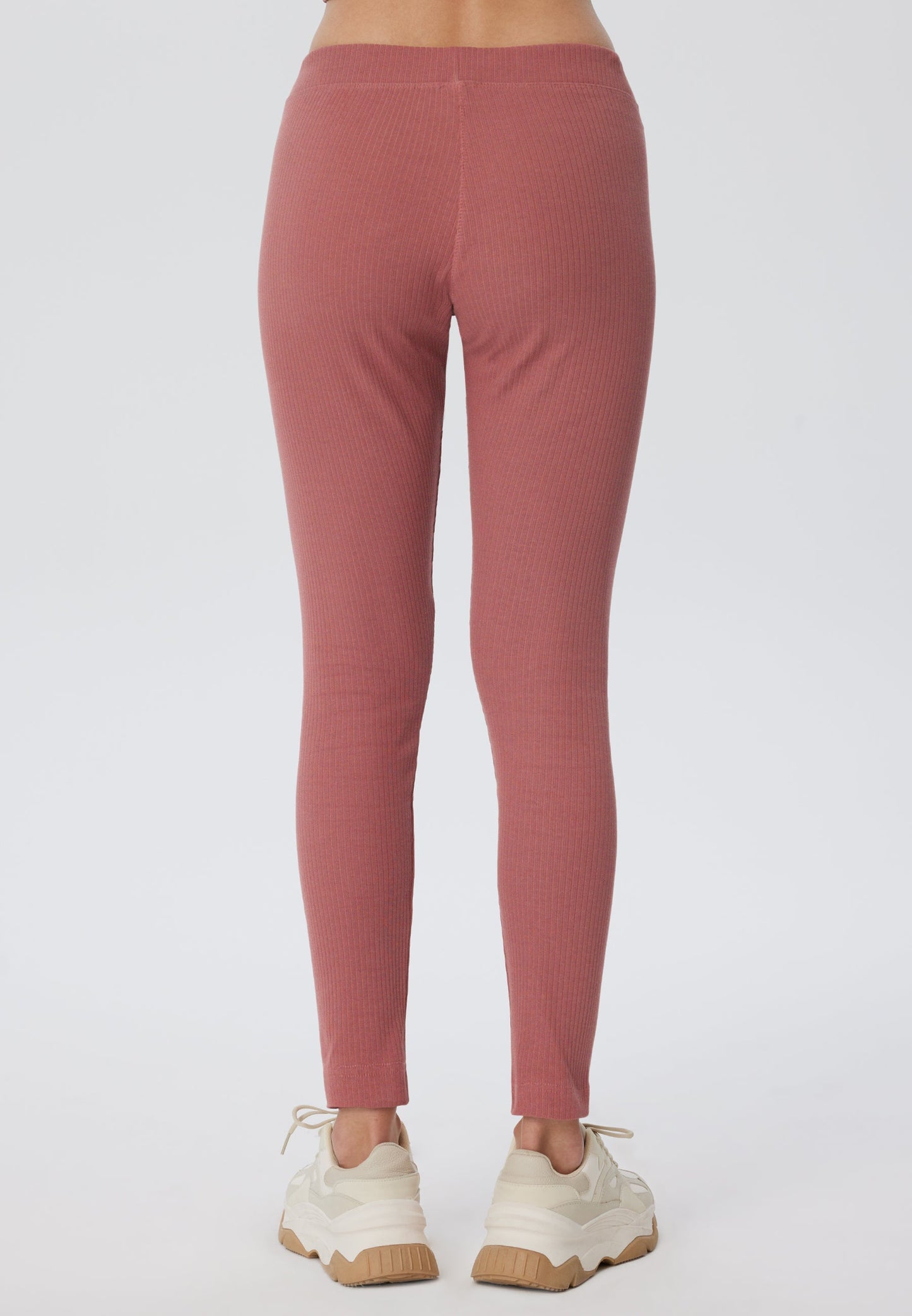 1613-072 | Damen Ripp Leggings - Dunkel Mauve