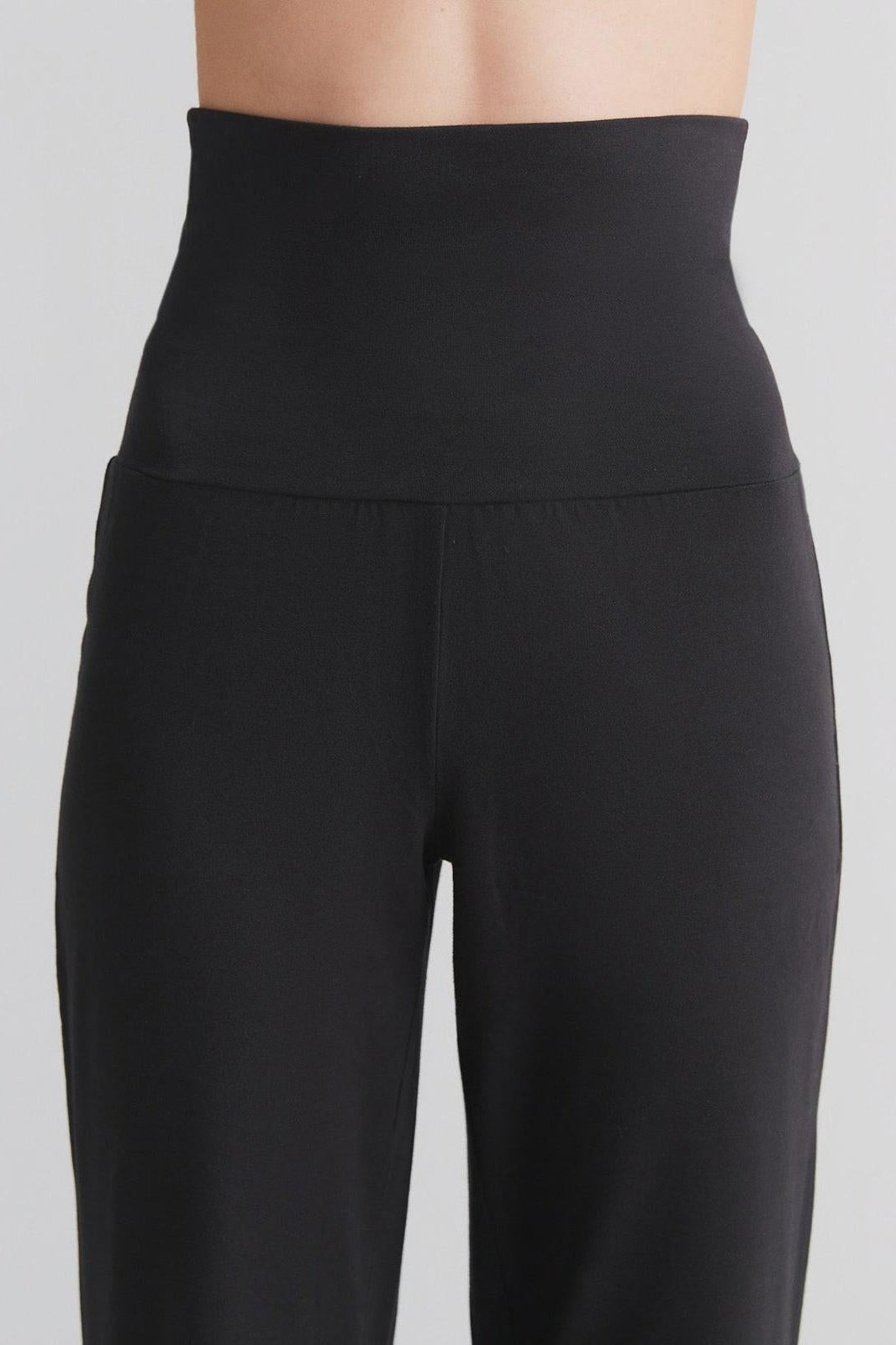 1726-021 | Damen Hose mit Umschlagbund - Schwarz