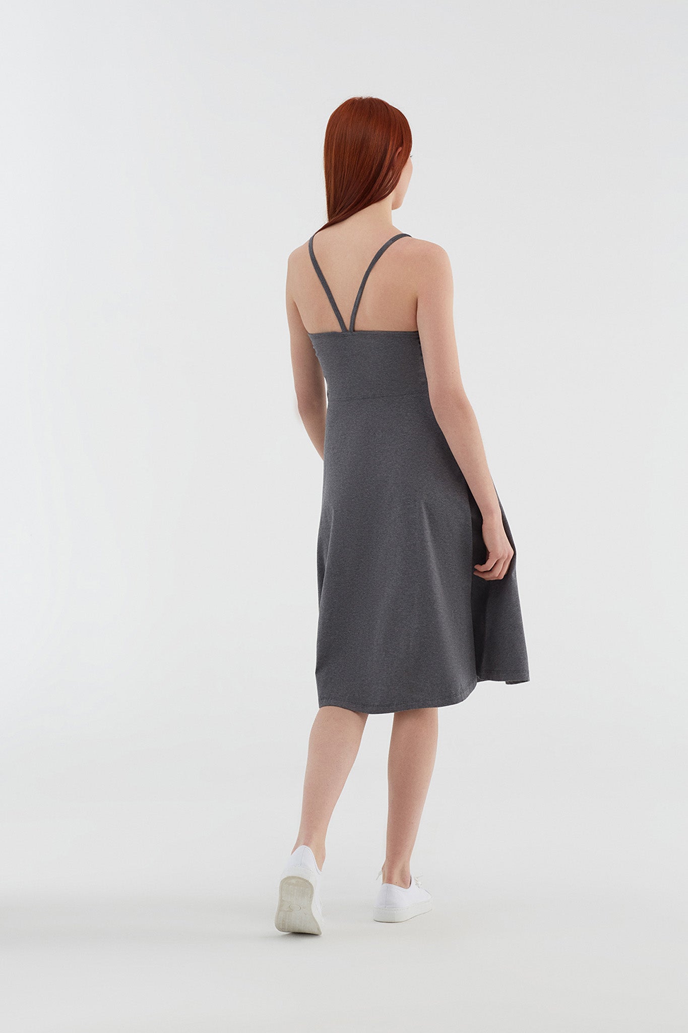 1734-03 | Trägerkleid - Anthrazit-Melange