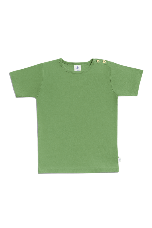 2010W | Kinder Basic Kurzarmshirt - Waldgrün