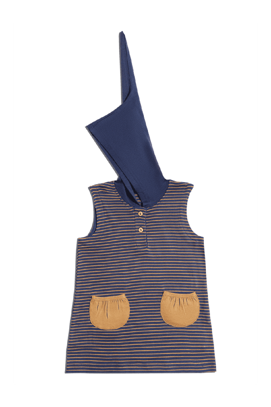 2031 INI | Kinder Tunikakleid - Indigo-Ingwer