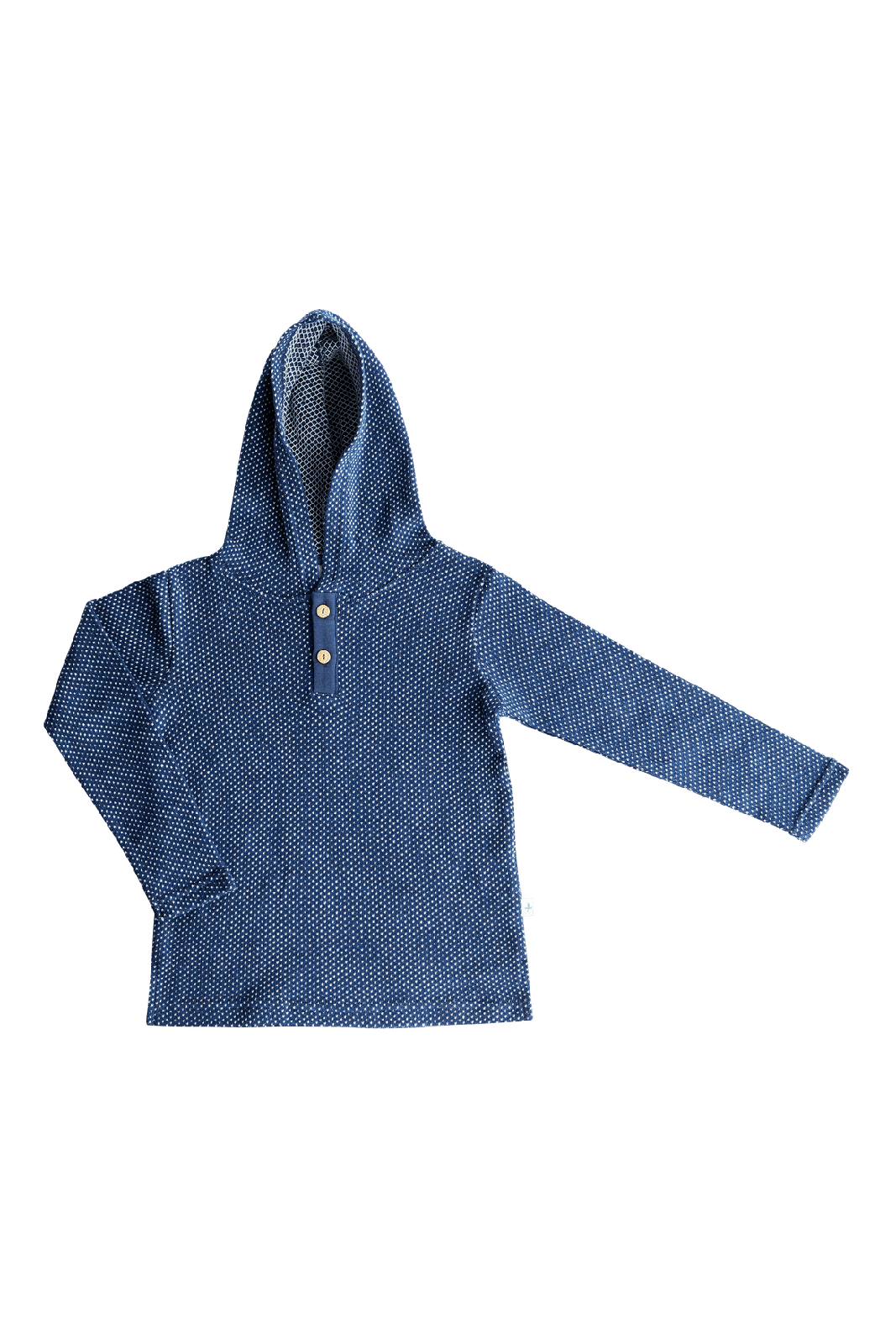 2046 PIN | Kinder Kapuzenshirt Wabenstruktur - Indigo-Naturweiss