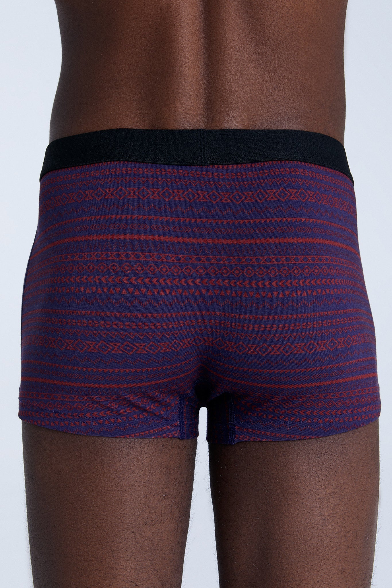 2121-084 | Herren Trunkshorts - Tibetrot/Navy Geometrisch