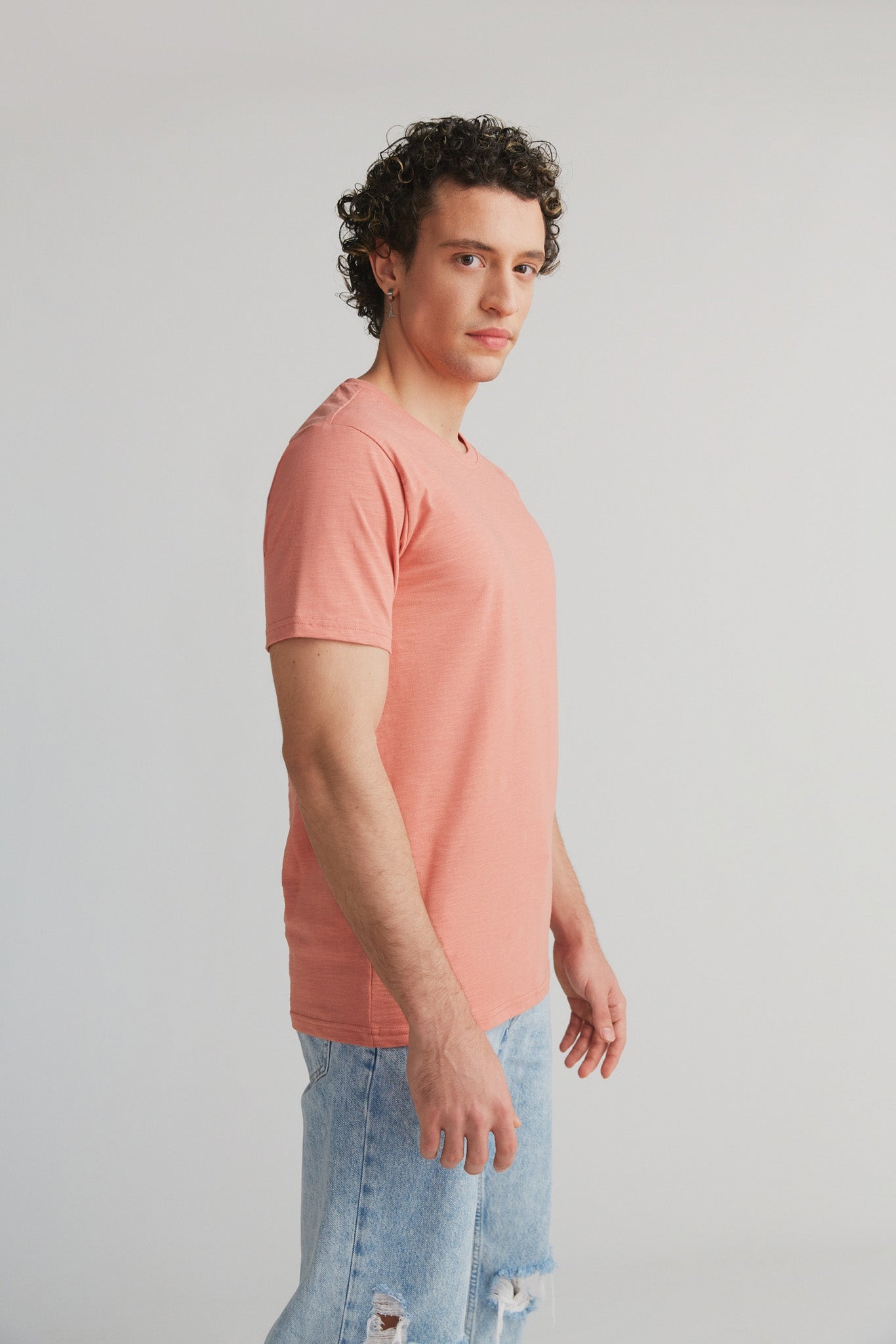 2224-053 | Herren T-Shirt Flammé - Lachsrot